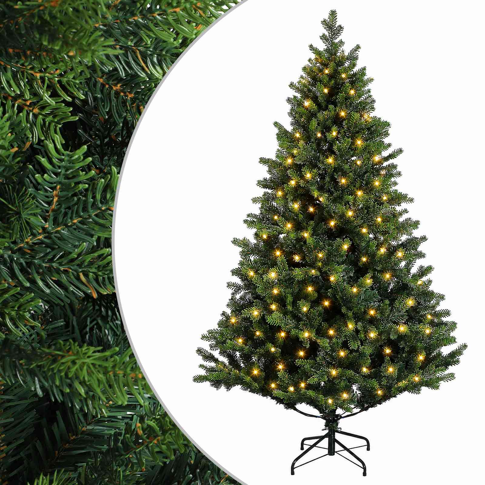 Umetno Zložljivo Božično Drevo 210 cm 300 LED Toplo bela