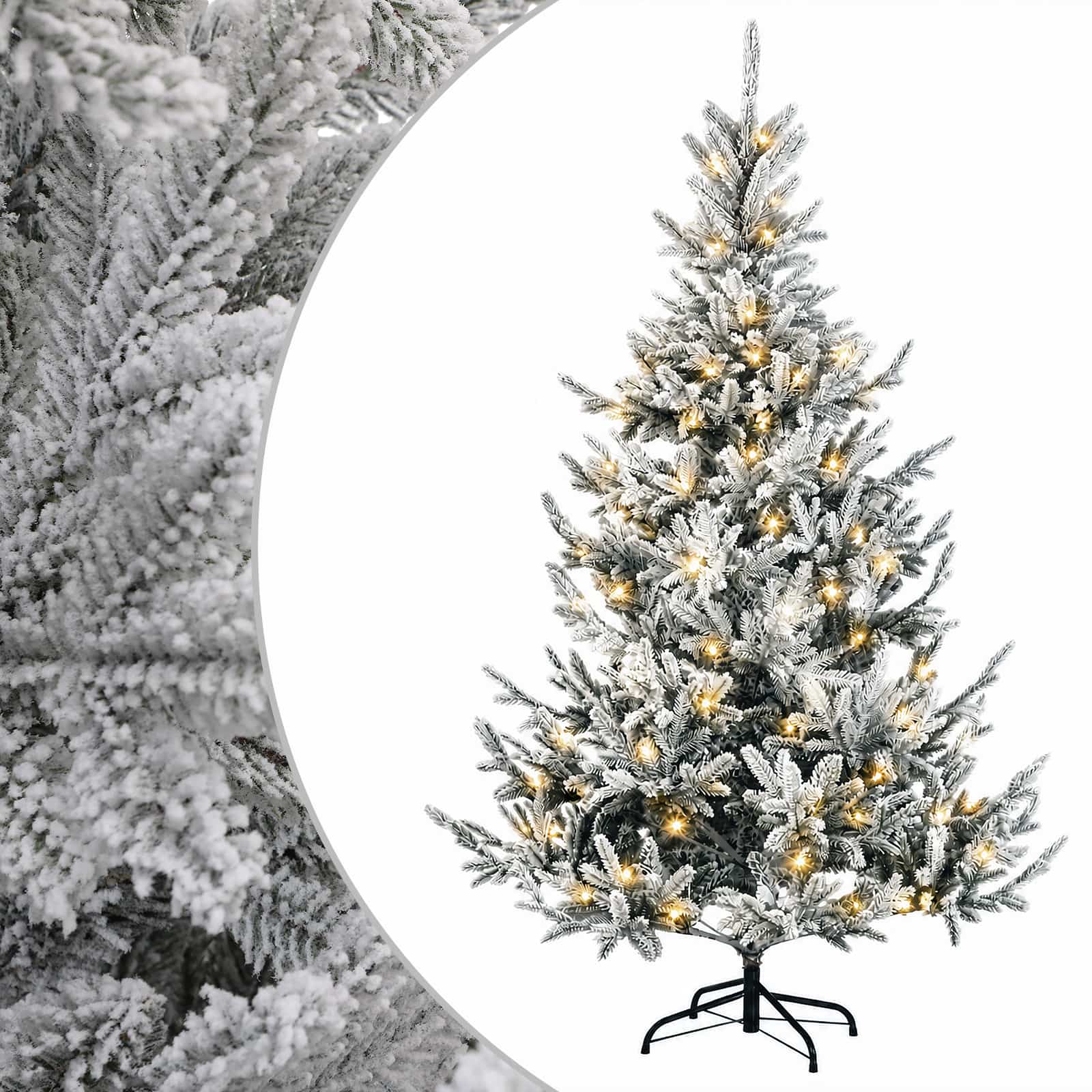 vidaXL Umelý Sklápací Vianočný Stromček 240 cm 300 LED Teplá biela