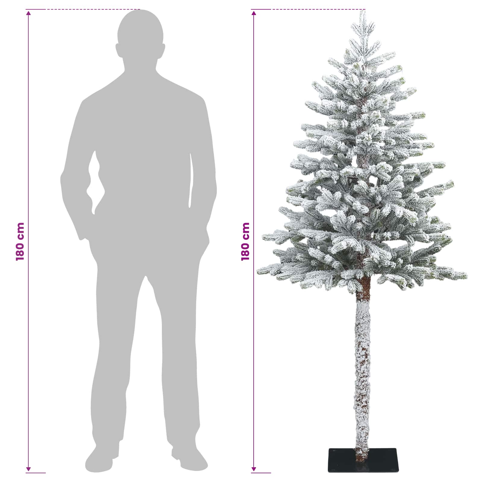 Artificial Christmas Tree with Bauble 300 LEDs size guide