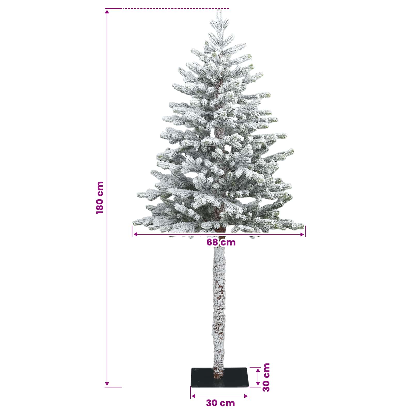 Artificial Christmas Tree with Bauble 300 LEDs size guide