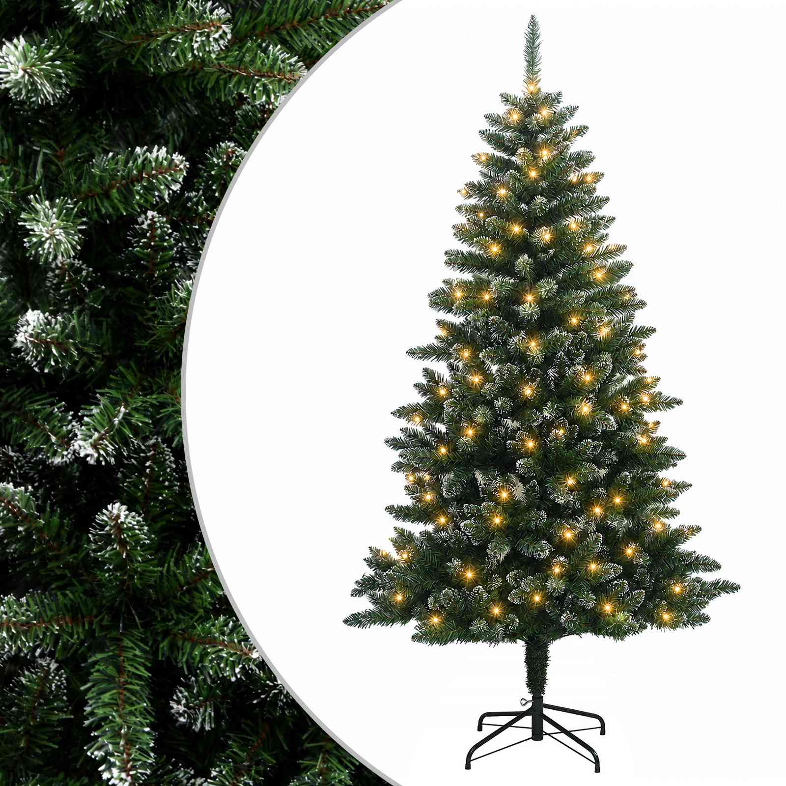 Umetno Zložljivo Božično Drevo 210 cm 300 LED Toplo bela