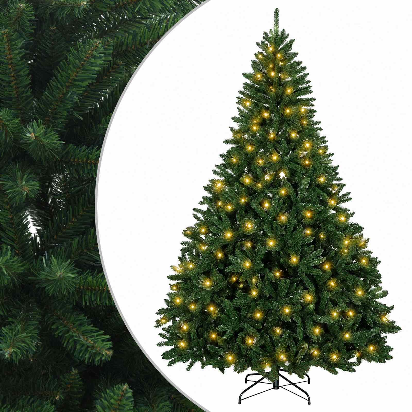 vidaXL Umelý Sklápací Vianočný Stromček 180 cm 300 LED Teplá biela