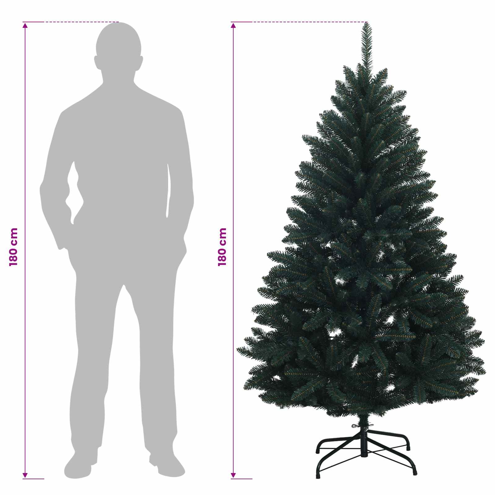 Artificial Christmas Tree with Bauble size guide