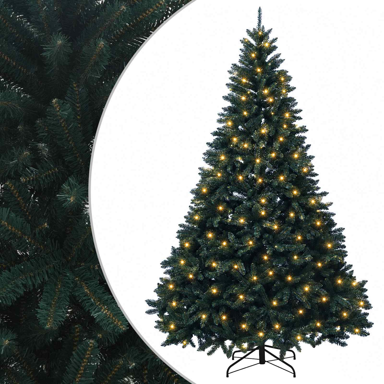 vidaXL Umelý Sklápací Vianočný Stromček 240 cm 300 LED Teplá biela