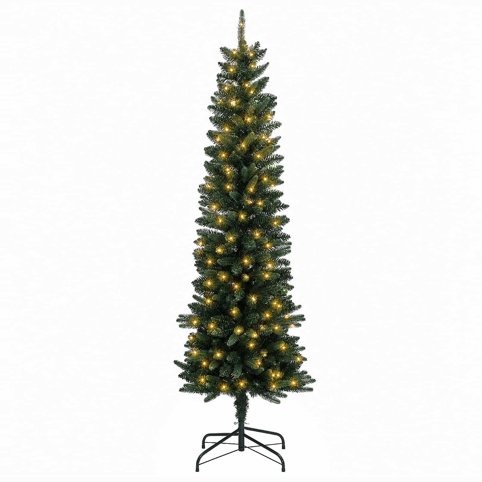 Umetno vitko božično drevo 210 cm 300 LED Toplo bela PE in PVC