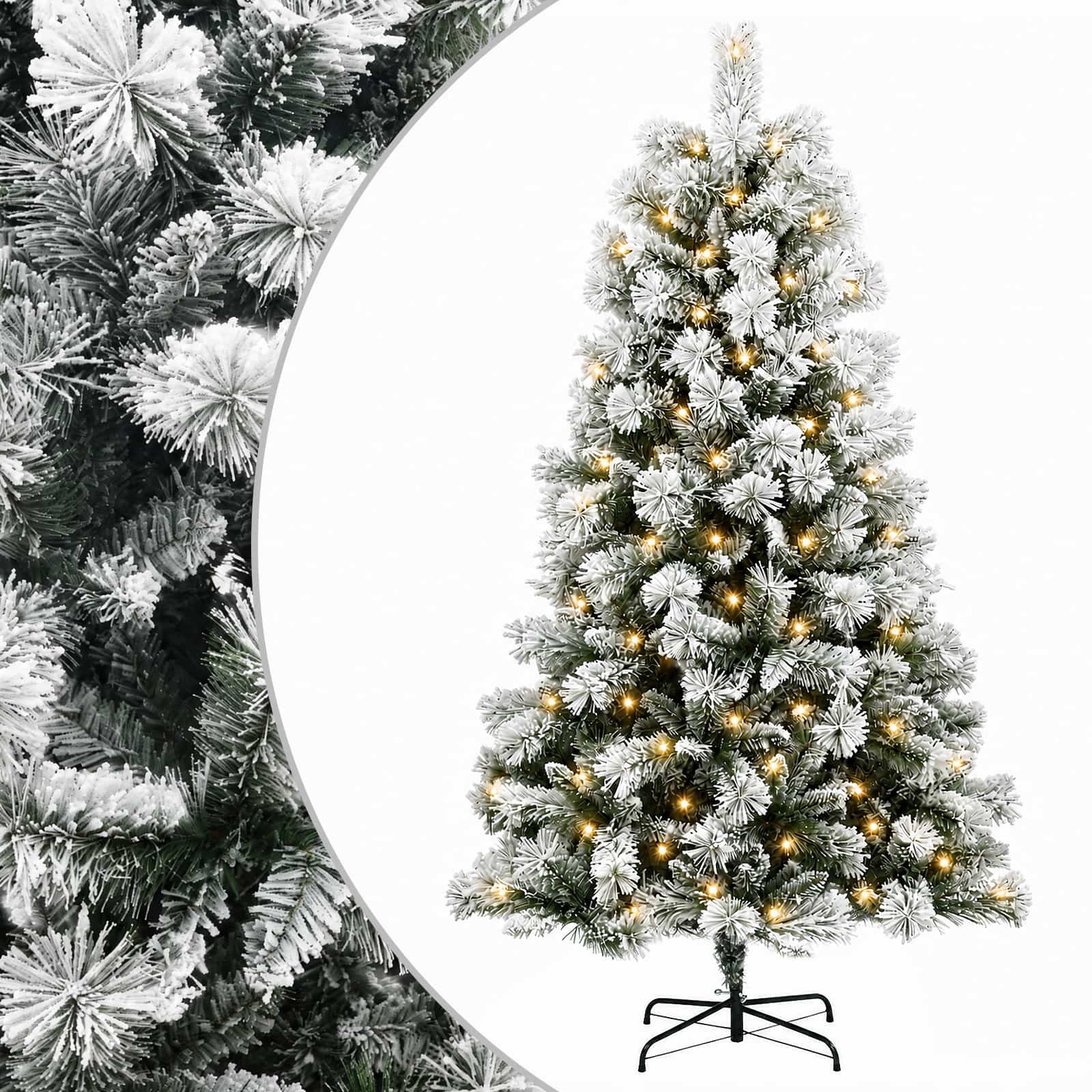 vidaXL Umelý Sklápací Vianočný Stromček 210 cm 300 LED Teplá biela