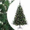 vidaXL Kunstkuusk koos j&otilde;ulukuuliga 210 cm 300 LED-i Soe valge