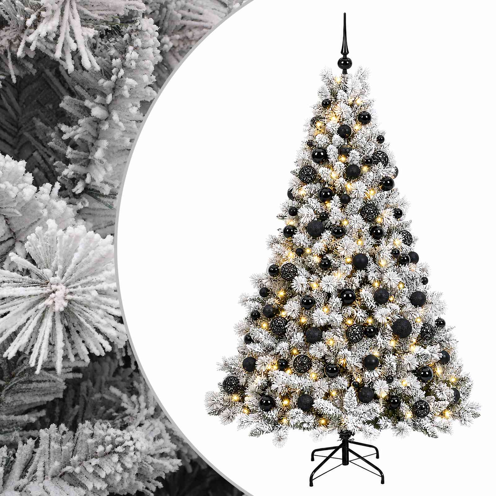 vidaXL Umelý vianočný stromček s guľami 240 cm 300 LED Teplá biela