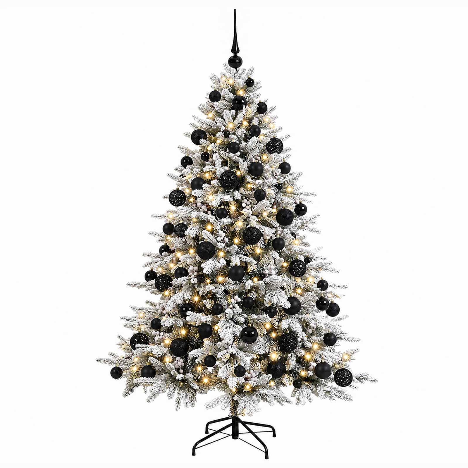 Umetna božična jelka z bučko 210 cm 300 LED Toplo bela