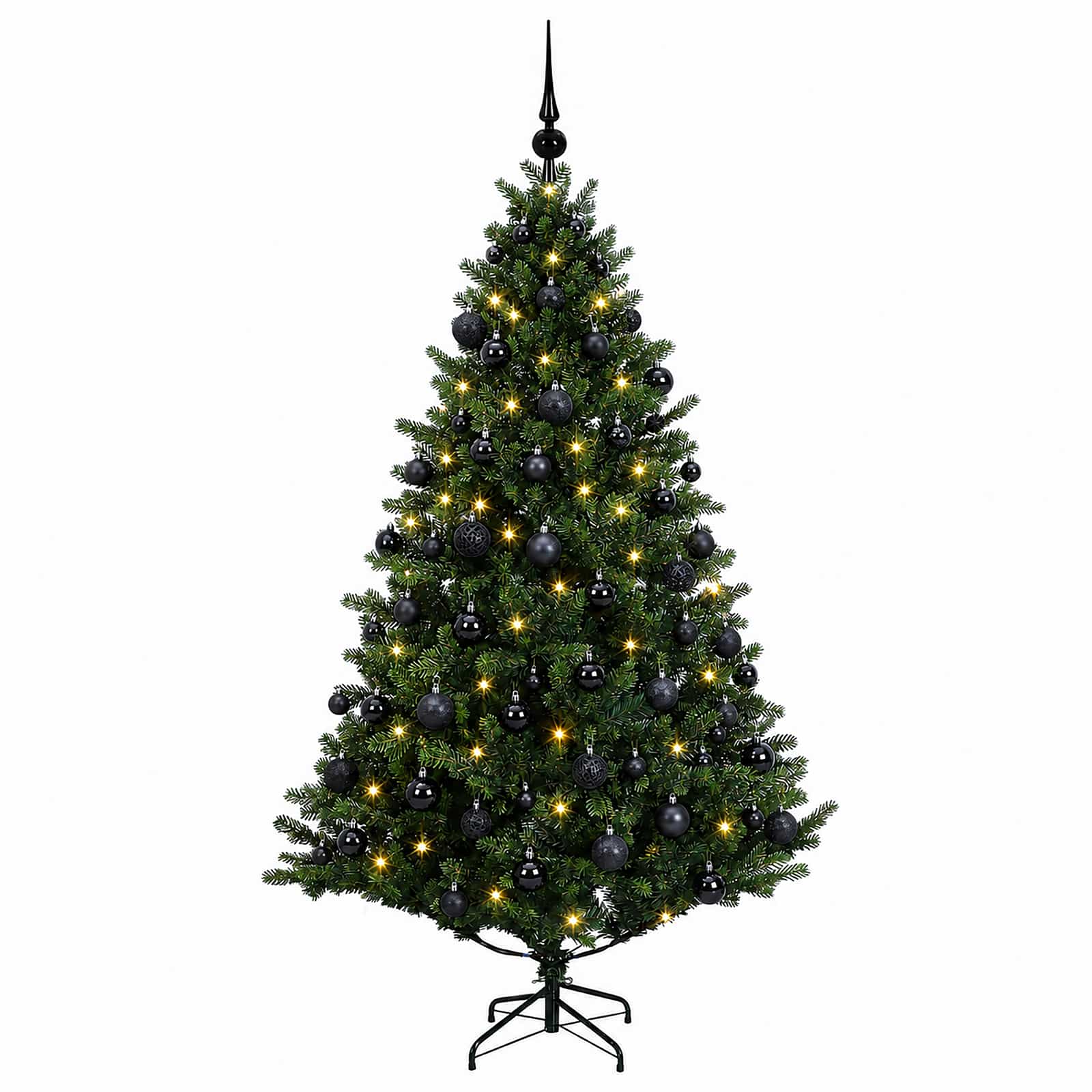 Umetna božična jelka z bučko 210 cm 300 LED Toplo bela