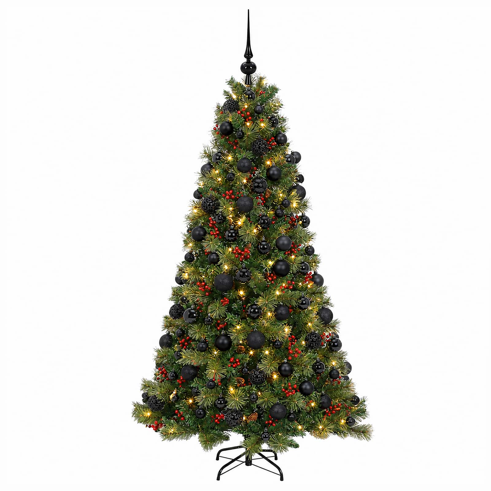 Umetna božična jelka z bučko 240 cm 300 LED Toplo bela