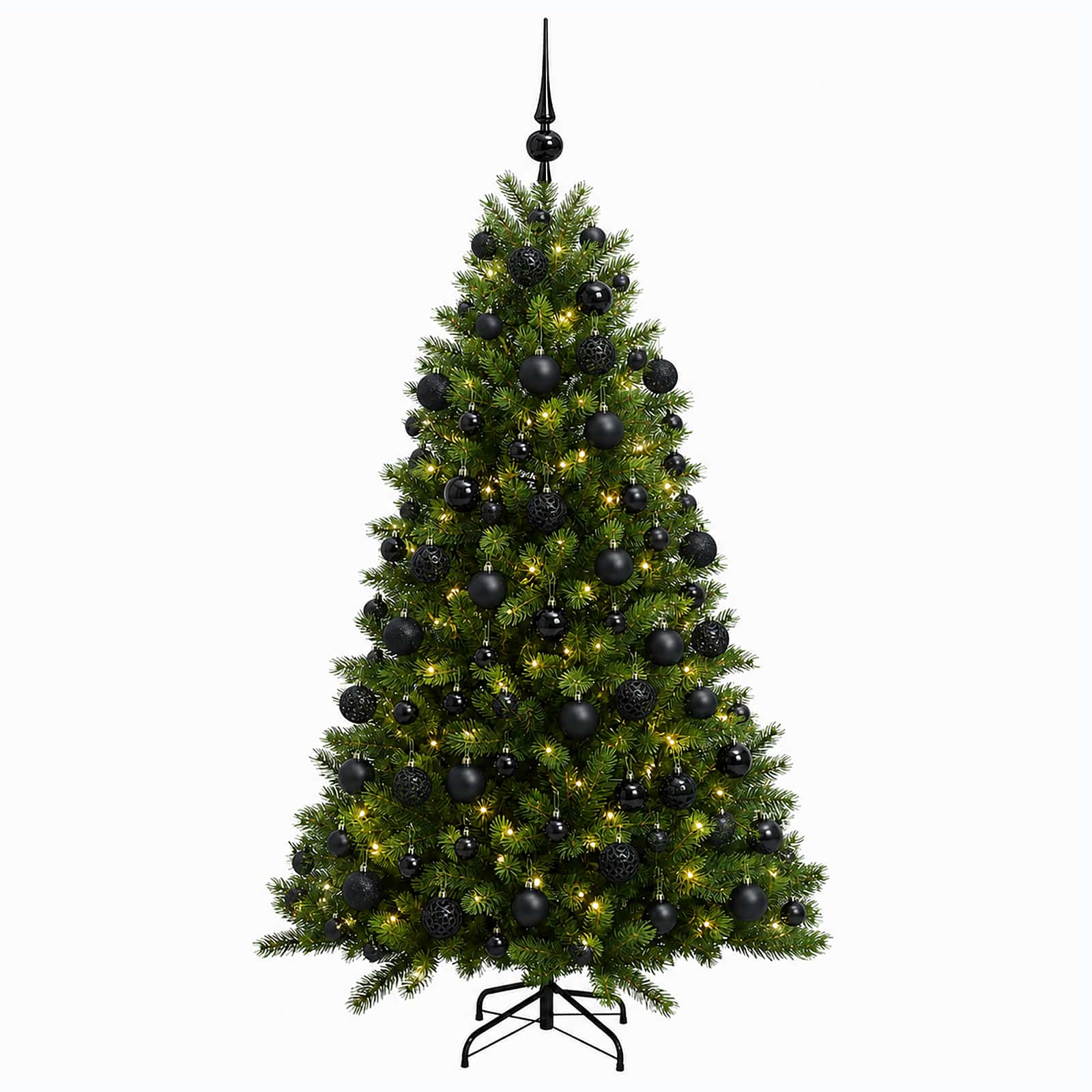 Umjetno božično drevo z okrasnimi kroglami 240 cm 300 LED
