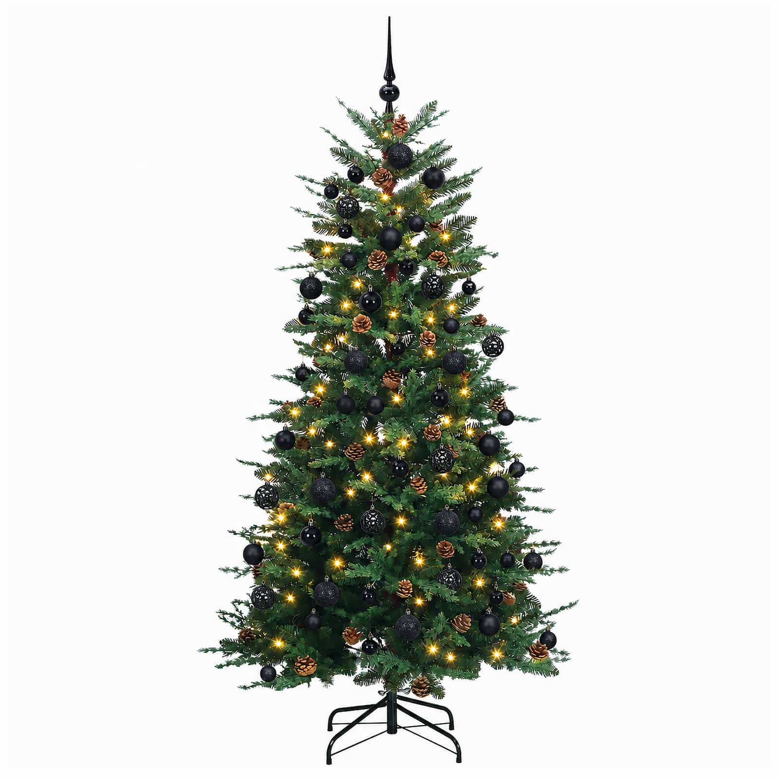 Umetna božična jelka z bučko 240 cm 300 LED Toplo bela