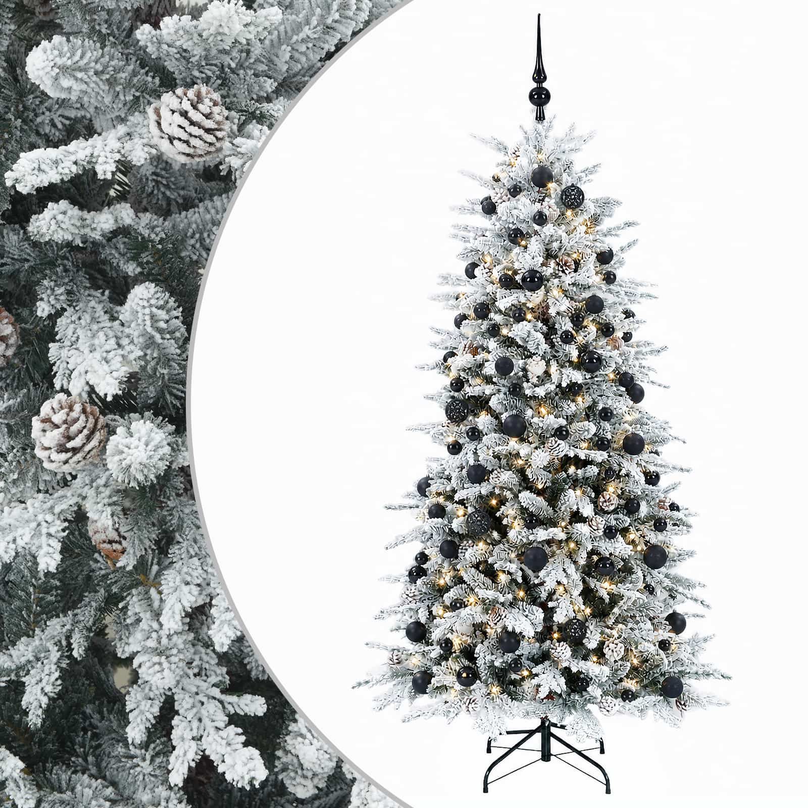 vidaXL Brad de Crăciun artificial cu glob 240 cm 300 LED-uri Alb cald