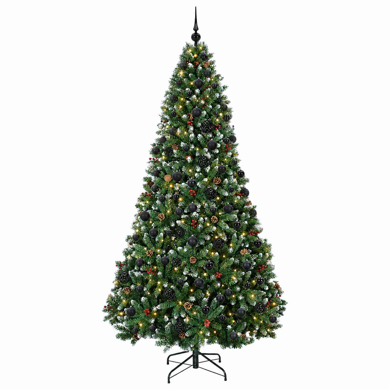 Umetno božično drevesce, zeleno z bunkicami 210 cm 300 LED