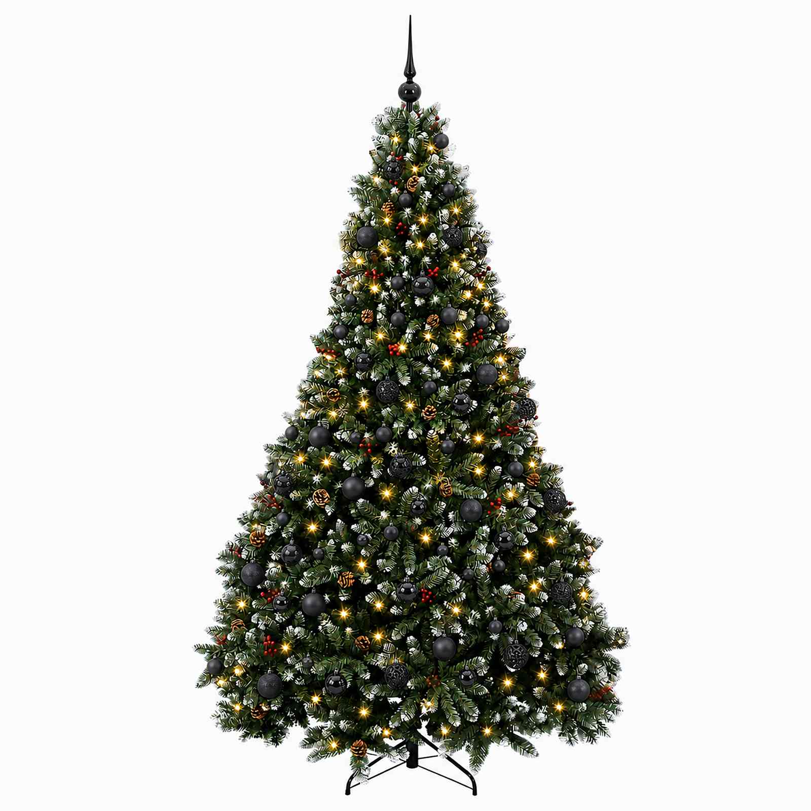 vidaXL Kunstkerstboom groen met kerstbal 180 cm 300 LED's Warmwit, foto 4