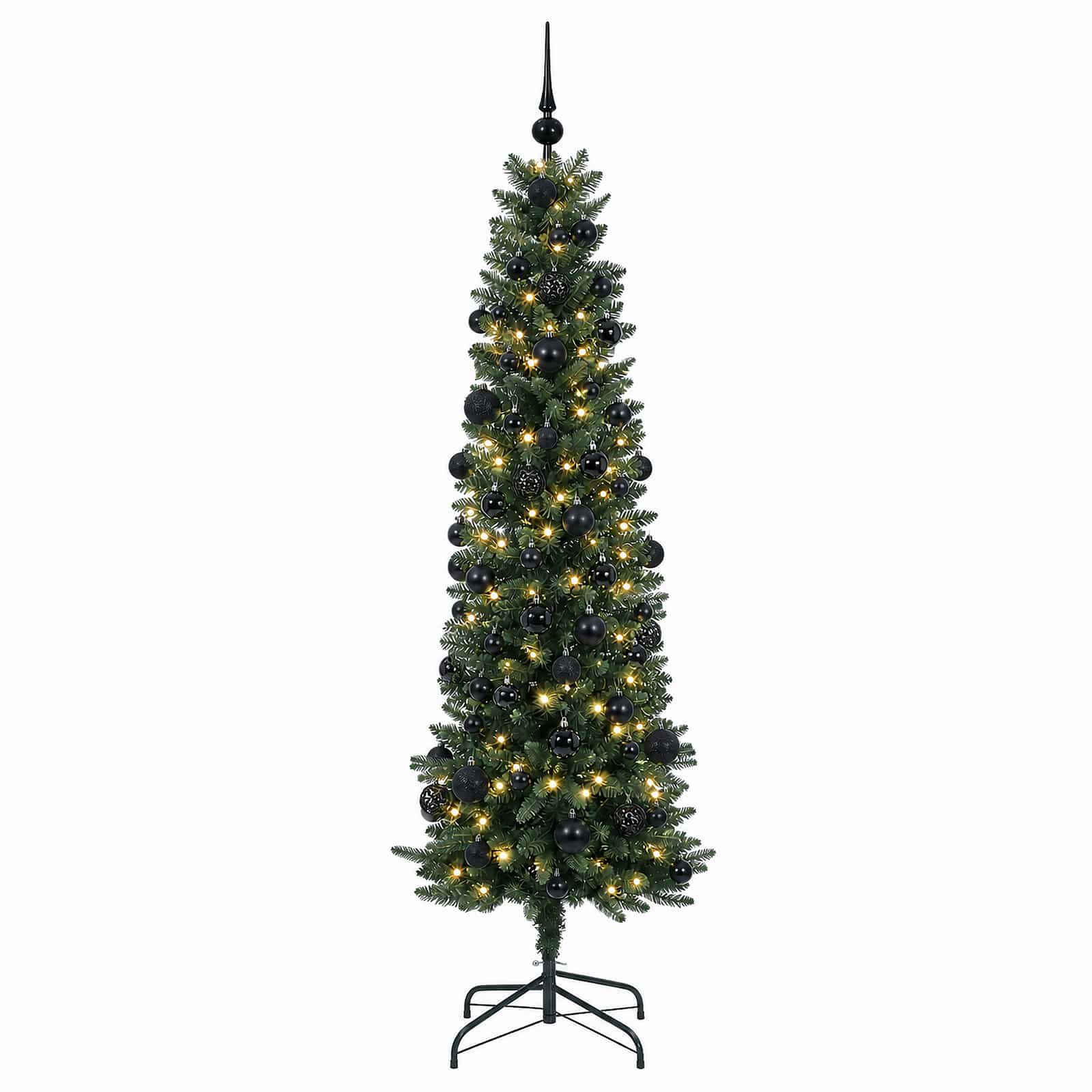 Umetno ozko božično drevesce z božično kroglico 240 cm 300 LED