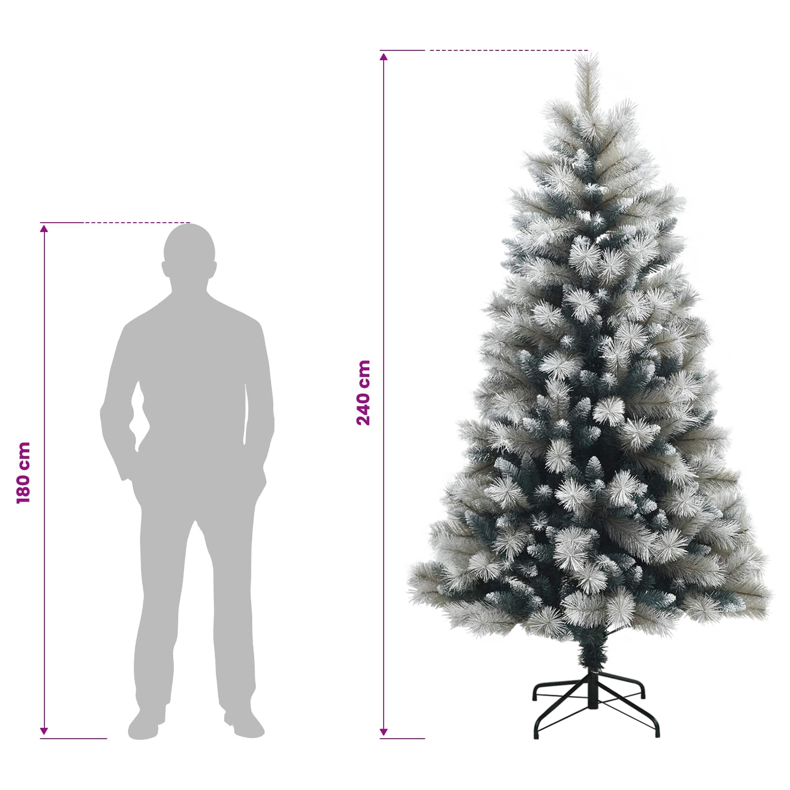 vidaXL Künstlicher Weihnachtsbaum mit klappbaren Zweigen und Kugeln – Bild 14