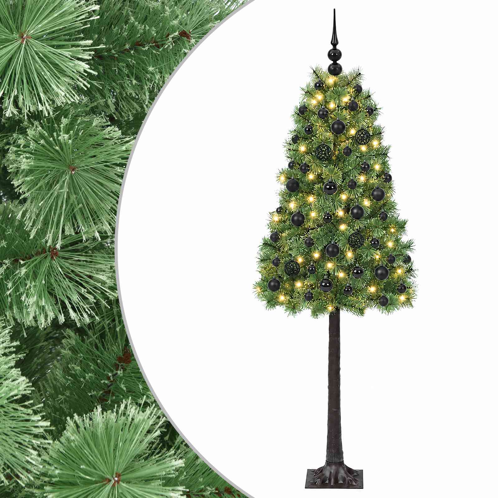 vidaXL Umelý kĺbový vianočný stromček s vianočnými guľami 180 cm