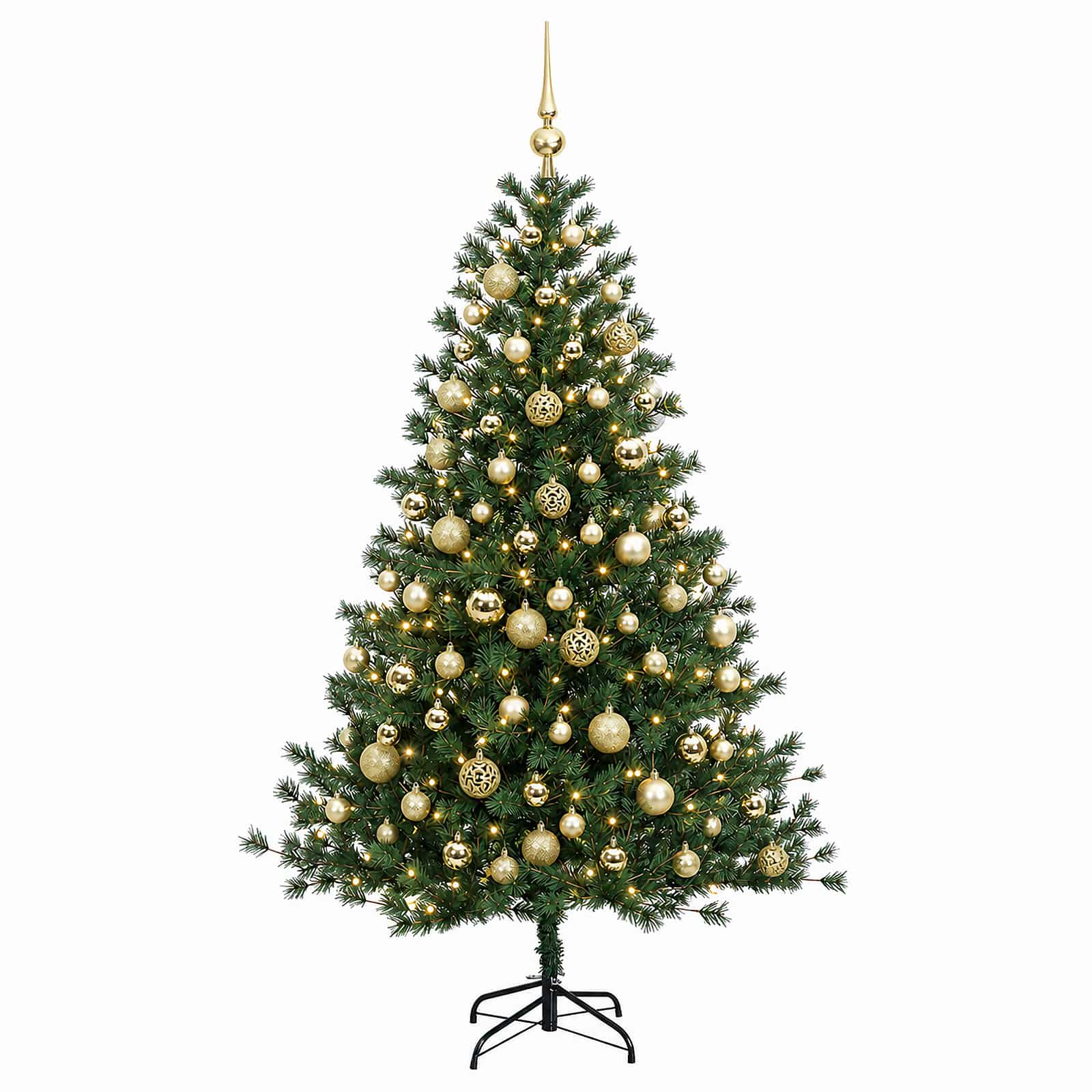 Umetna božična jelka z bučko 240 cm 300 LED Toplo bela