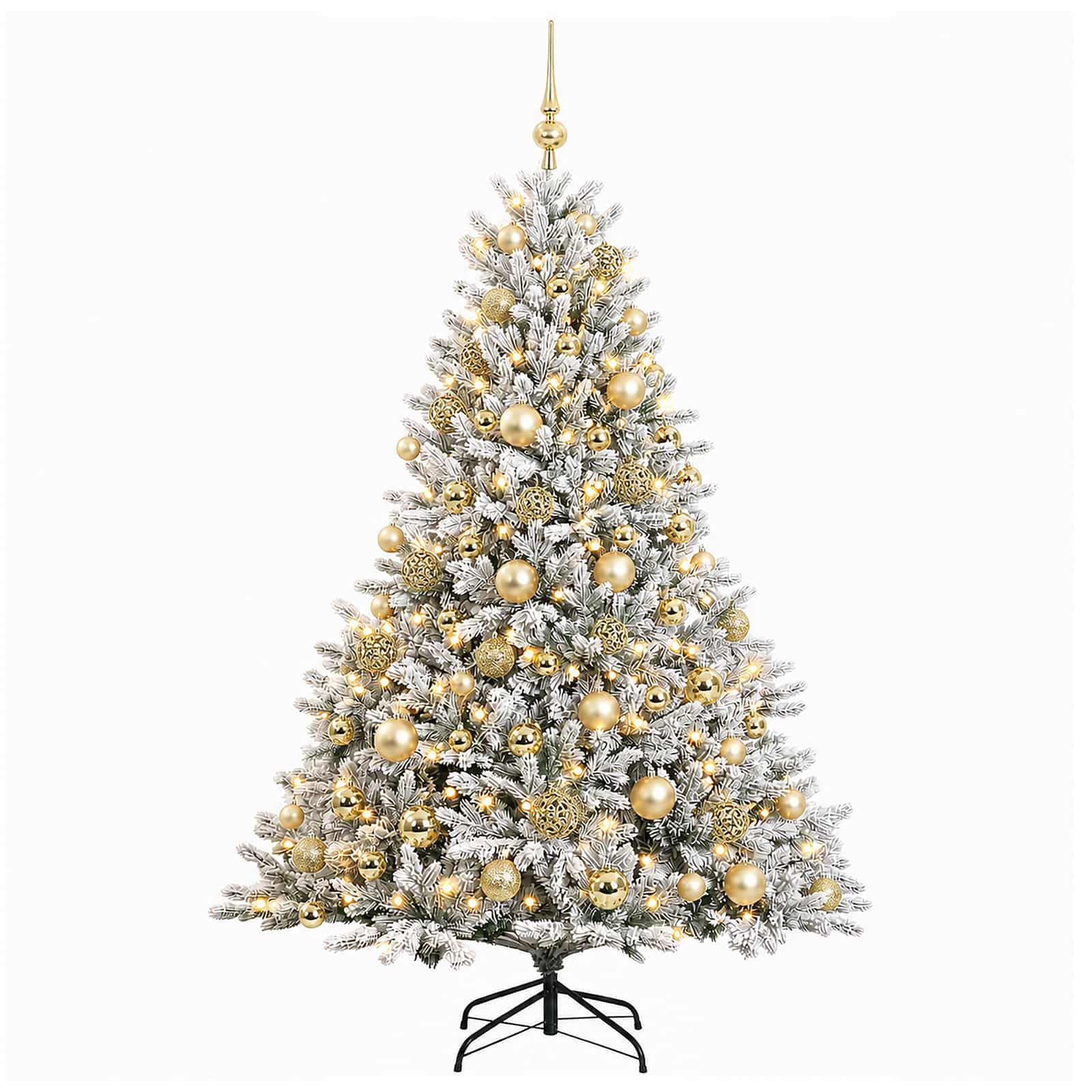 Umetna božična jelka z bučko 240 cm 300 LED Toplo bela