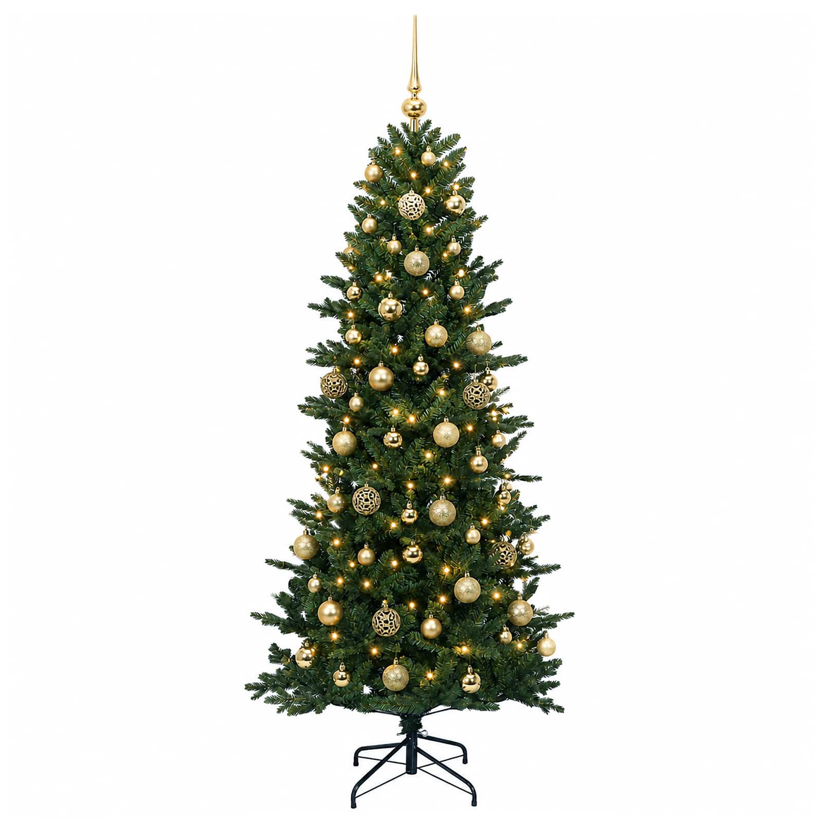 Umetna božična jelka z bučko 240 cm 300 LED Toplo bela