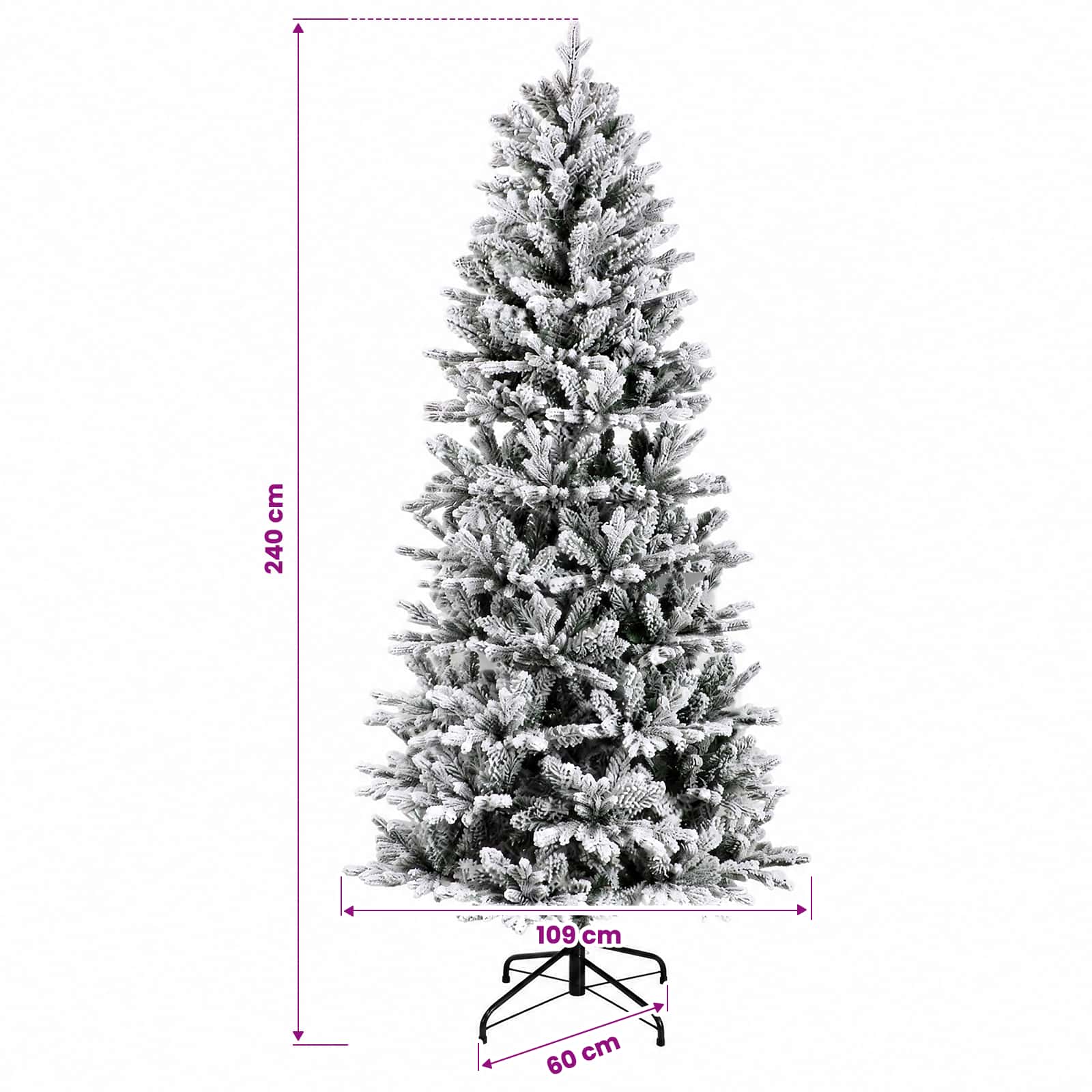 Umetna božična jelka z bučko 240 cm 300 LED Toplo bela