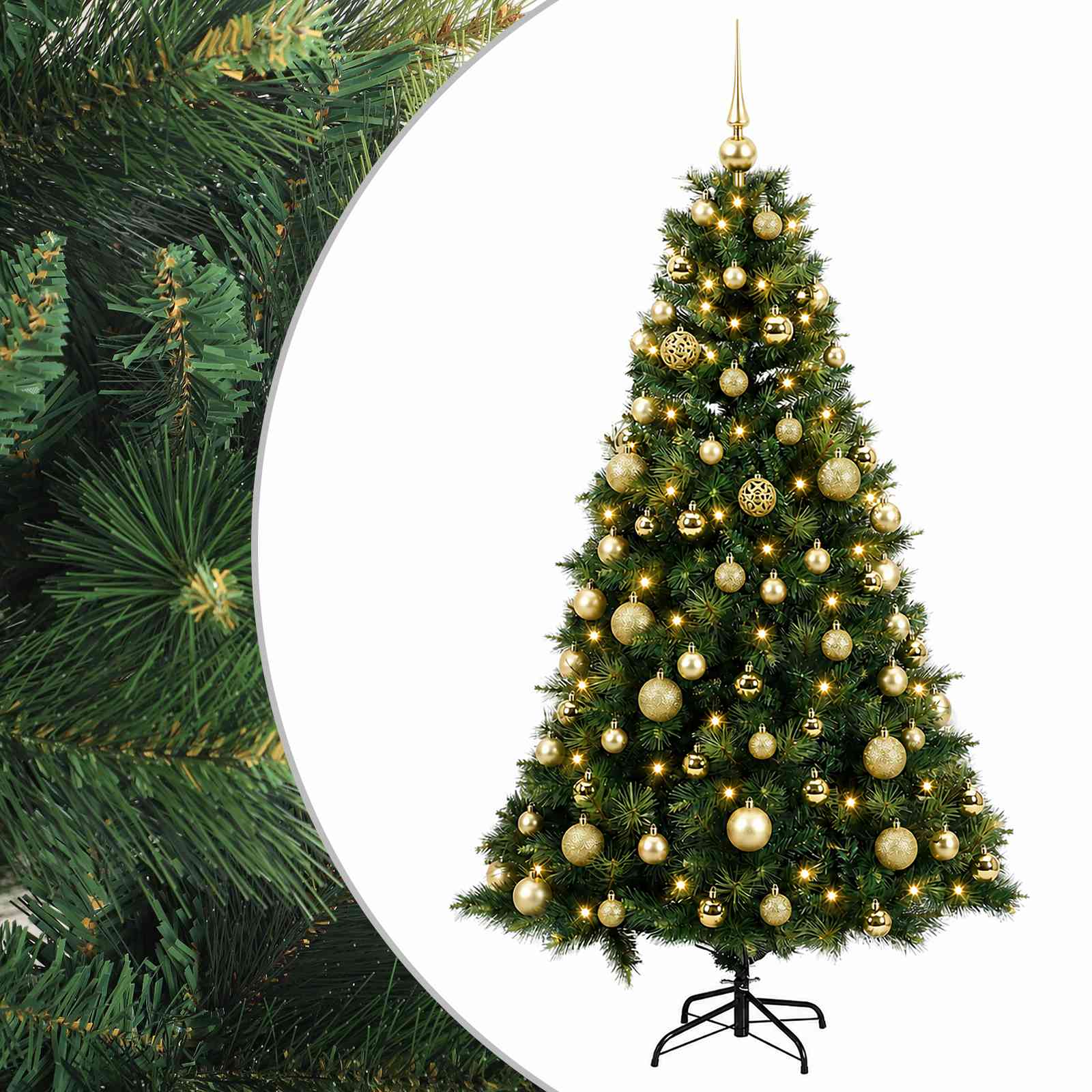 Umetna božična jelka z bučko 240 cm 300 LED Toplo bela