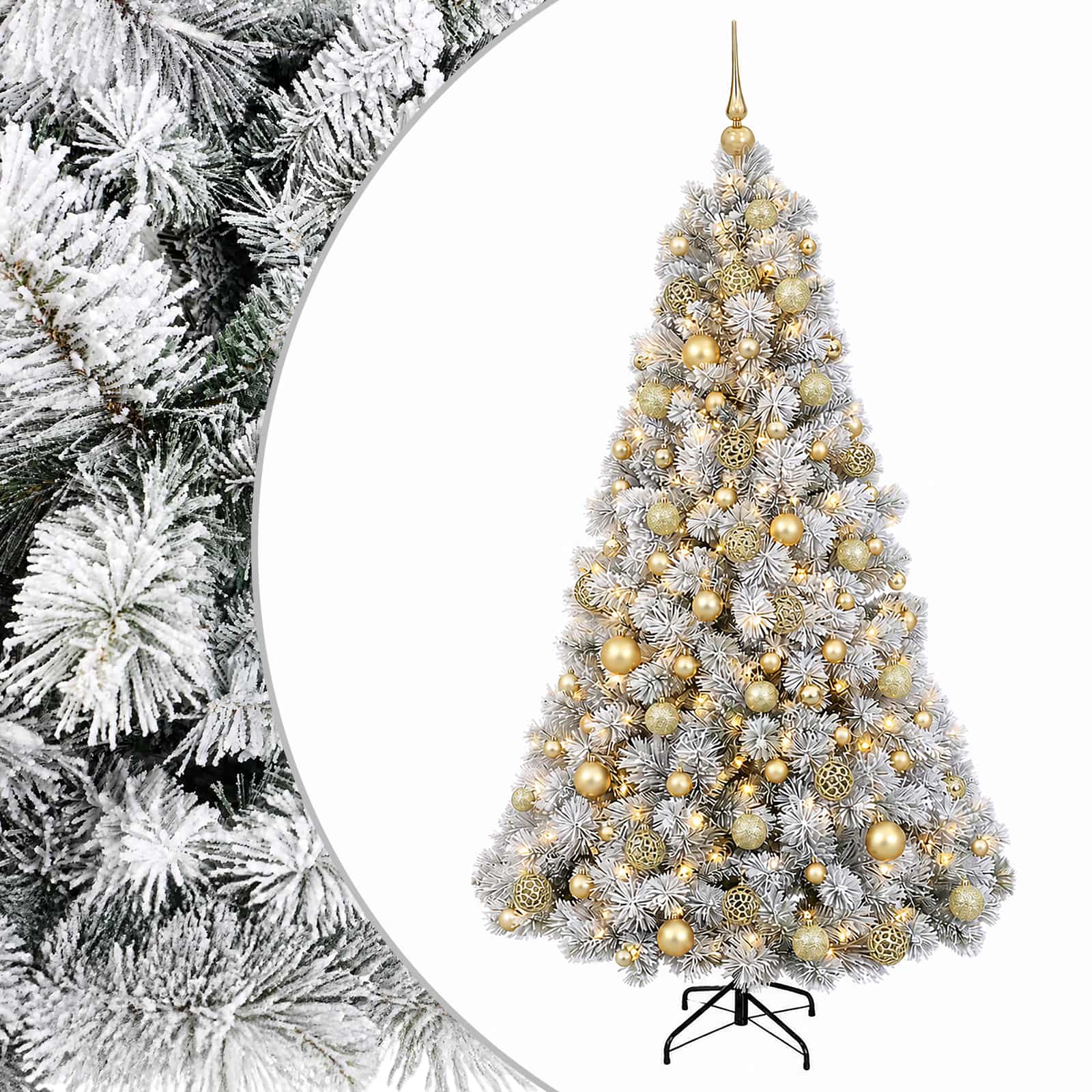 Umetna božična jelka z bučko 180 cm 300 LED Toplo bela