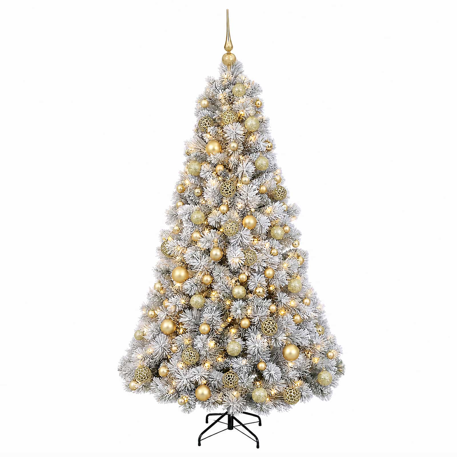 Umetna božična jelka z bučko 180 cm 300 LED Toplo bela