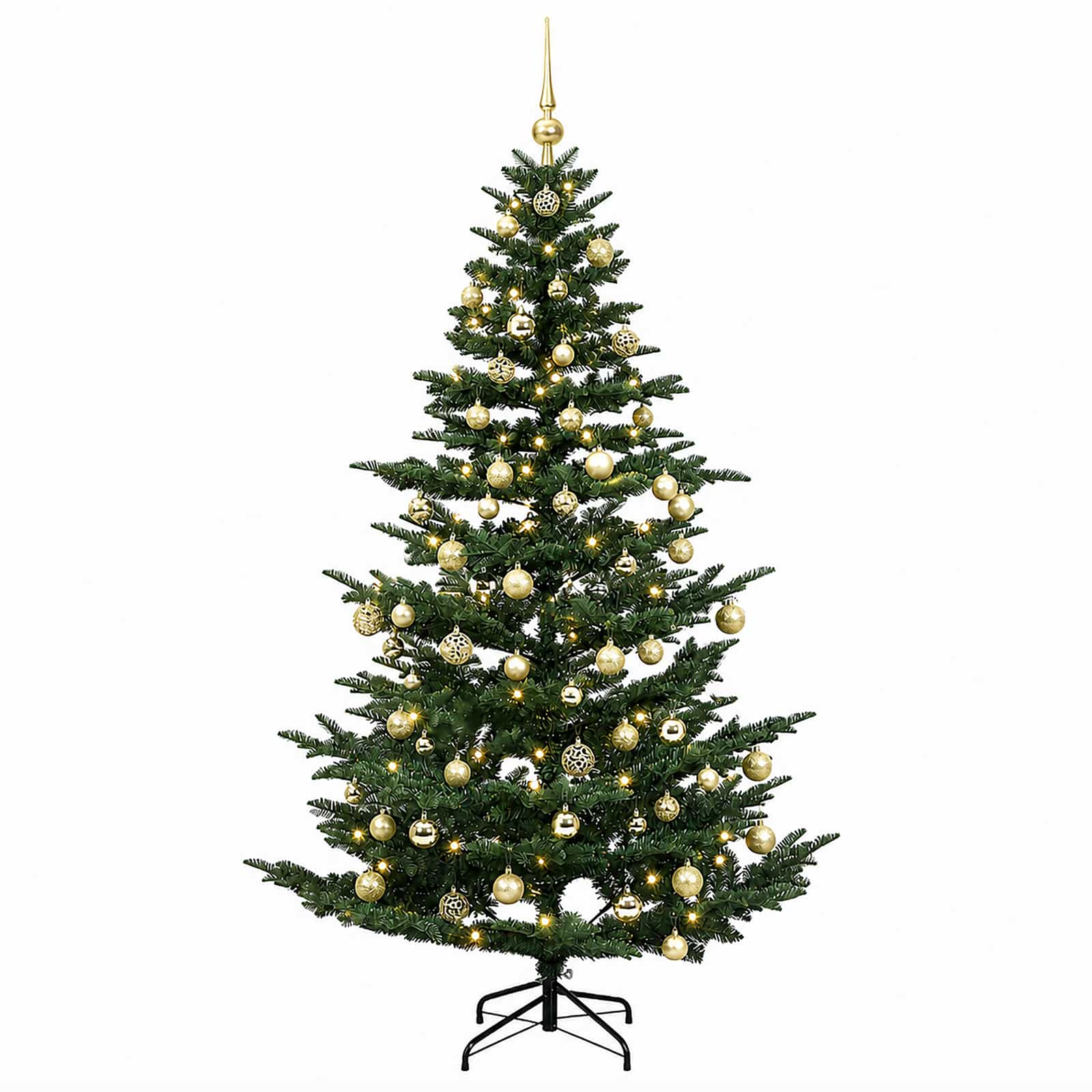 Umetna božična jelka z bučko 240 cm 300 LED Toplo bela
