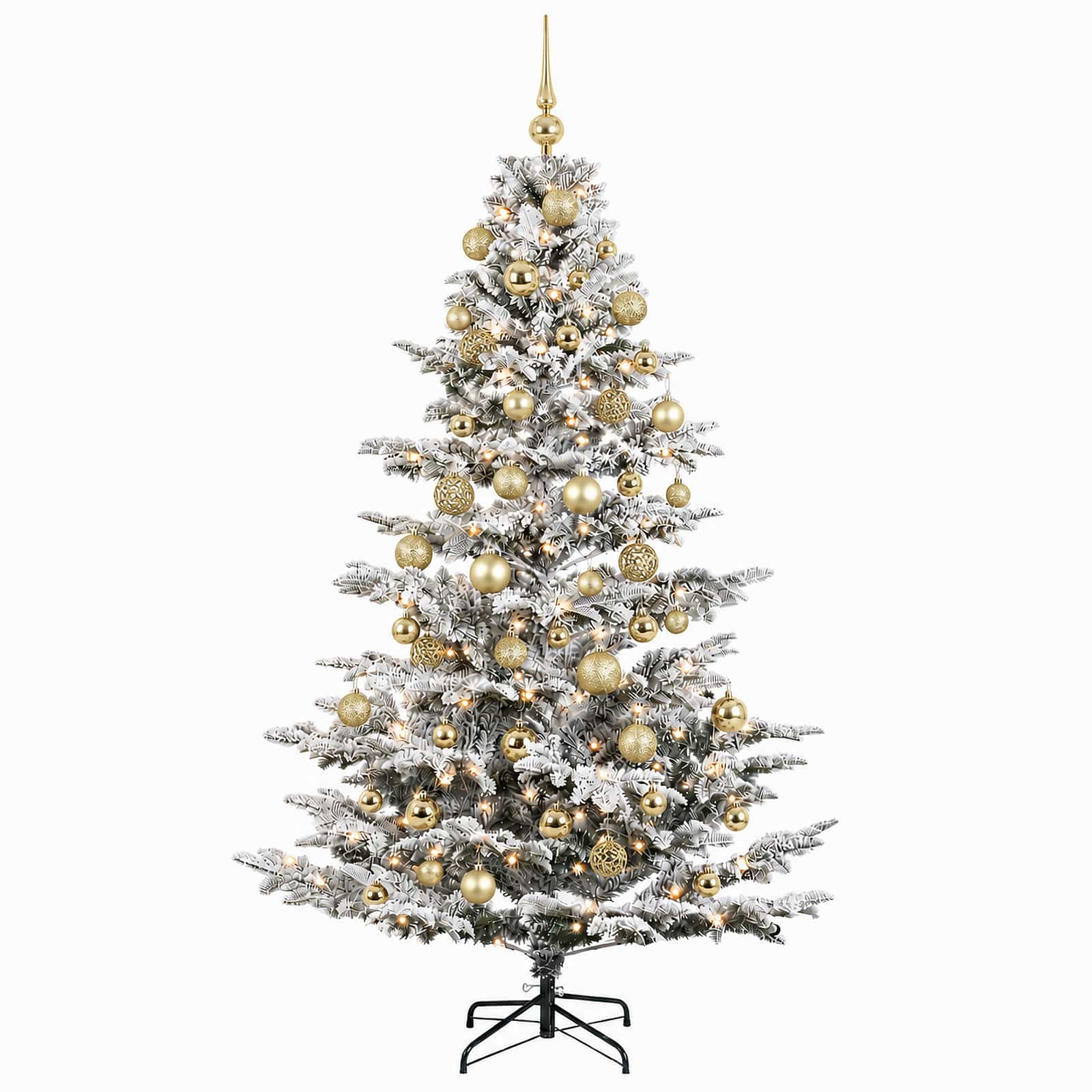 Umetna božična jelka z bučko 180 cm 300 LED Toplo bela