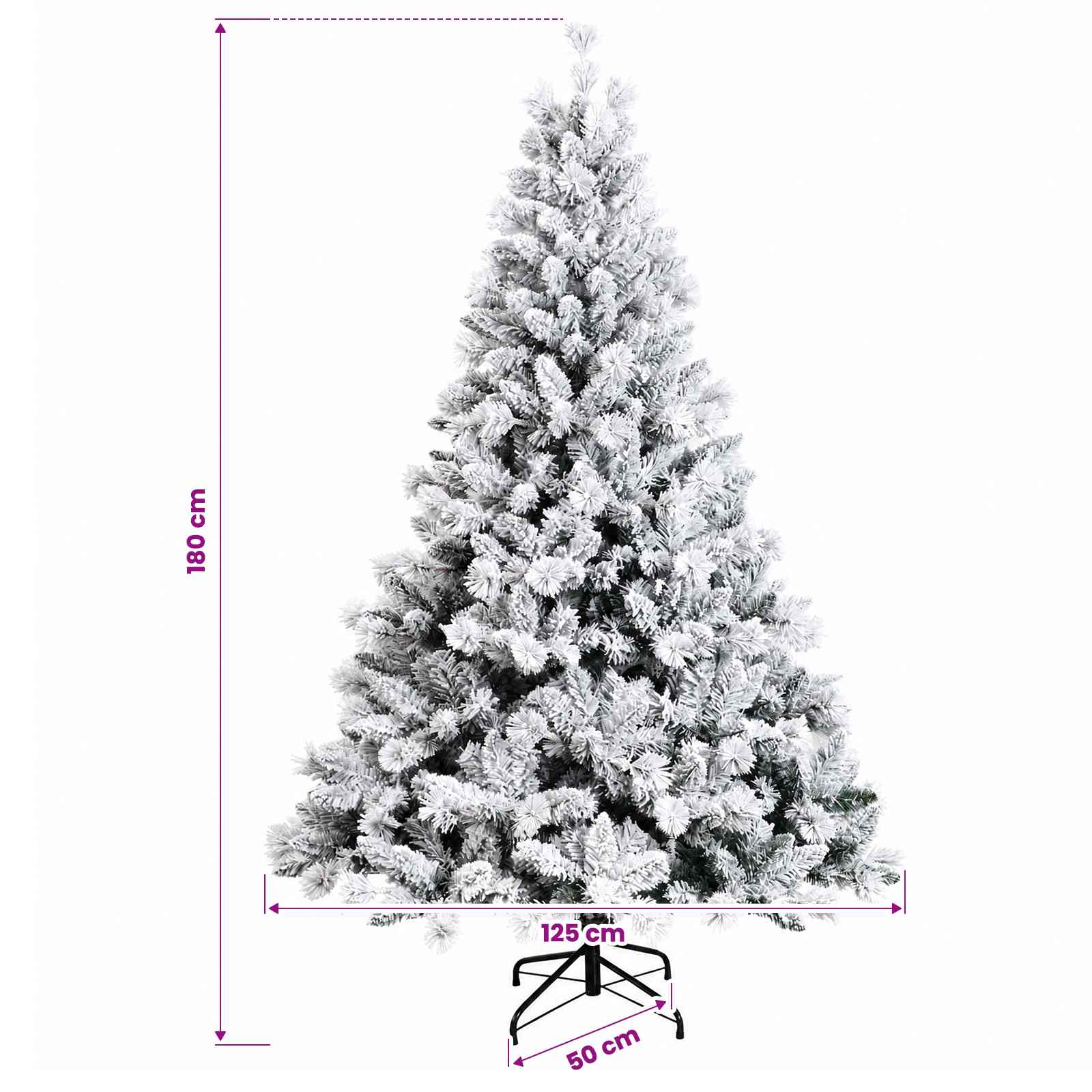 Umjetno božično drevo z okrasnimi kroglami 180 cm 300 LED