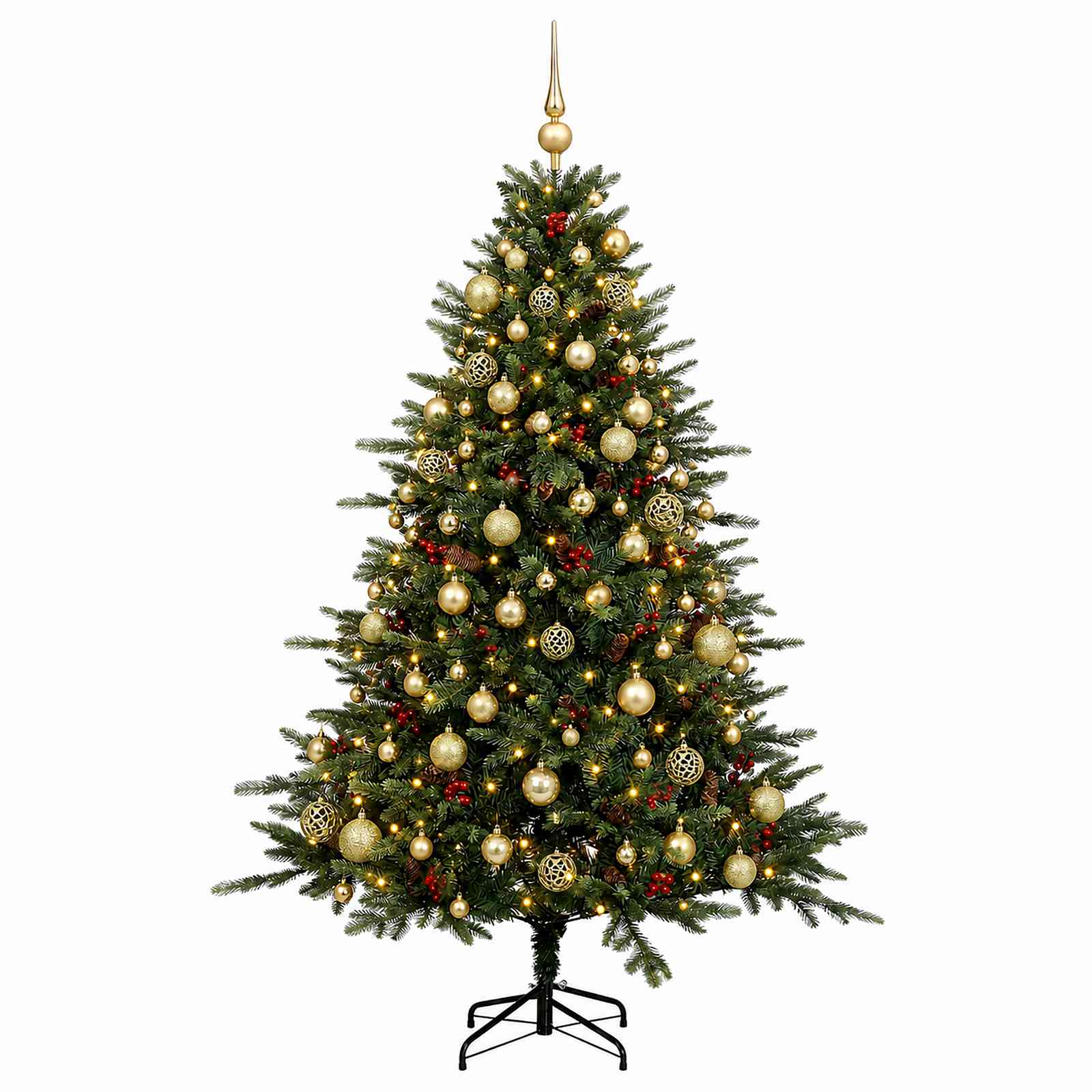 Umetna božična jelka z bučko 240 cm 300 LED Toplo bela