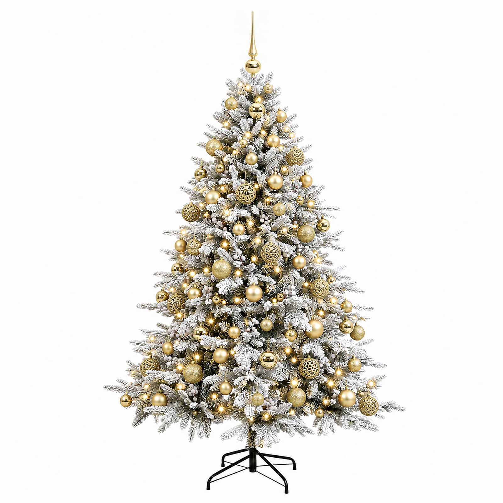 Umetna božična jelka z bučko 180 cm 300 LED Toplo bela