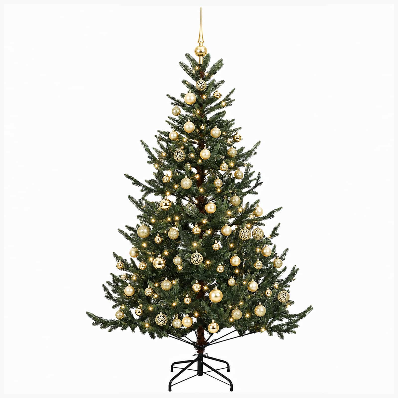 Umetna božična jelka z bučko 240 cm 300 LED Toplo bela