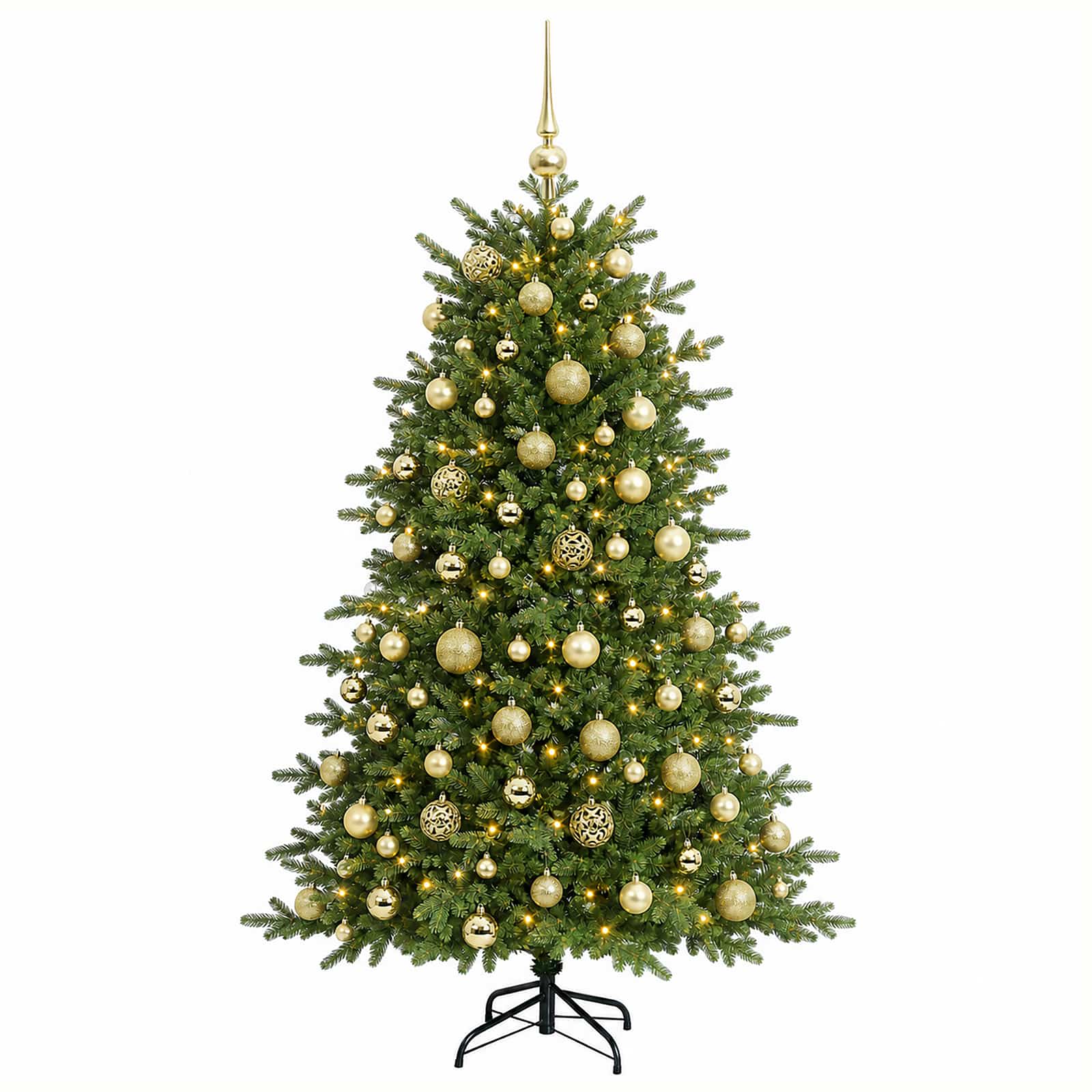 Umetna božična jelka z bučko 240 cm 300 LED Toplo bela
