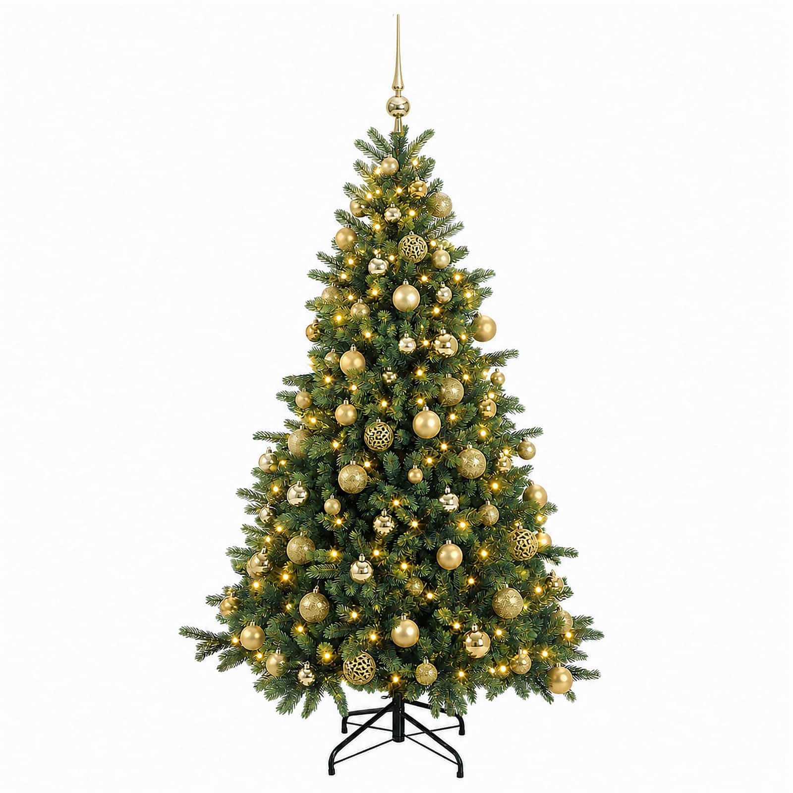 Umetna božična jelka z bučko 240 cm 300 LED Toplo bela