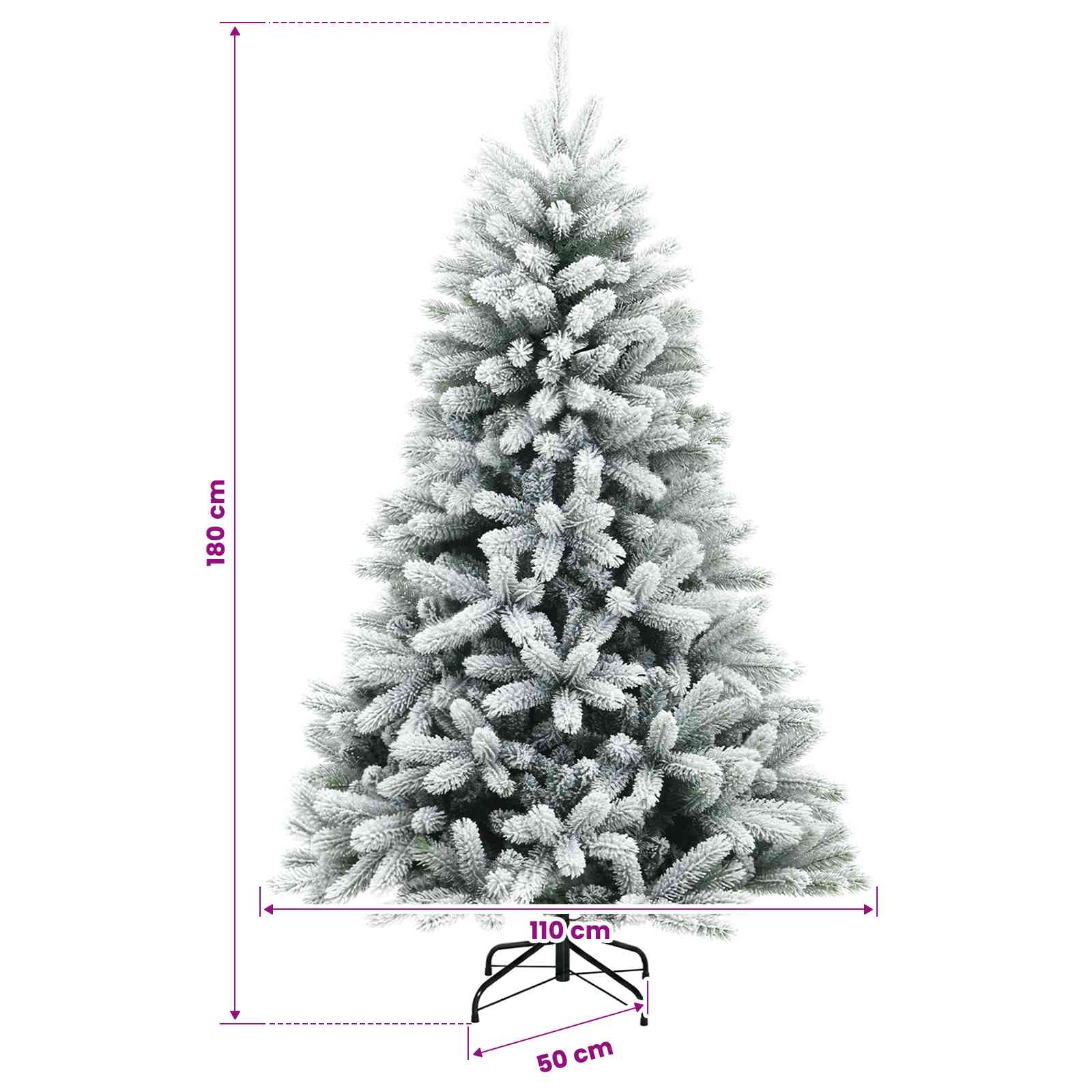 Umjetno božično drevo z okrasnimi kroglami 180 cm 300 LED