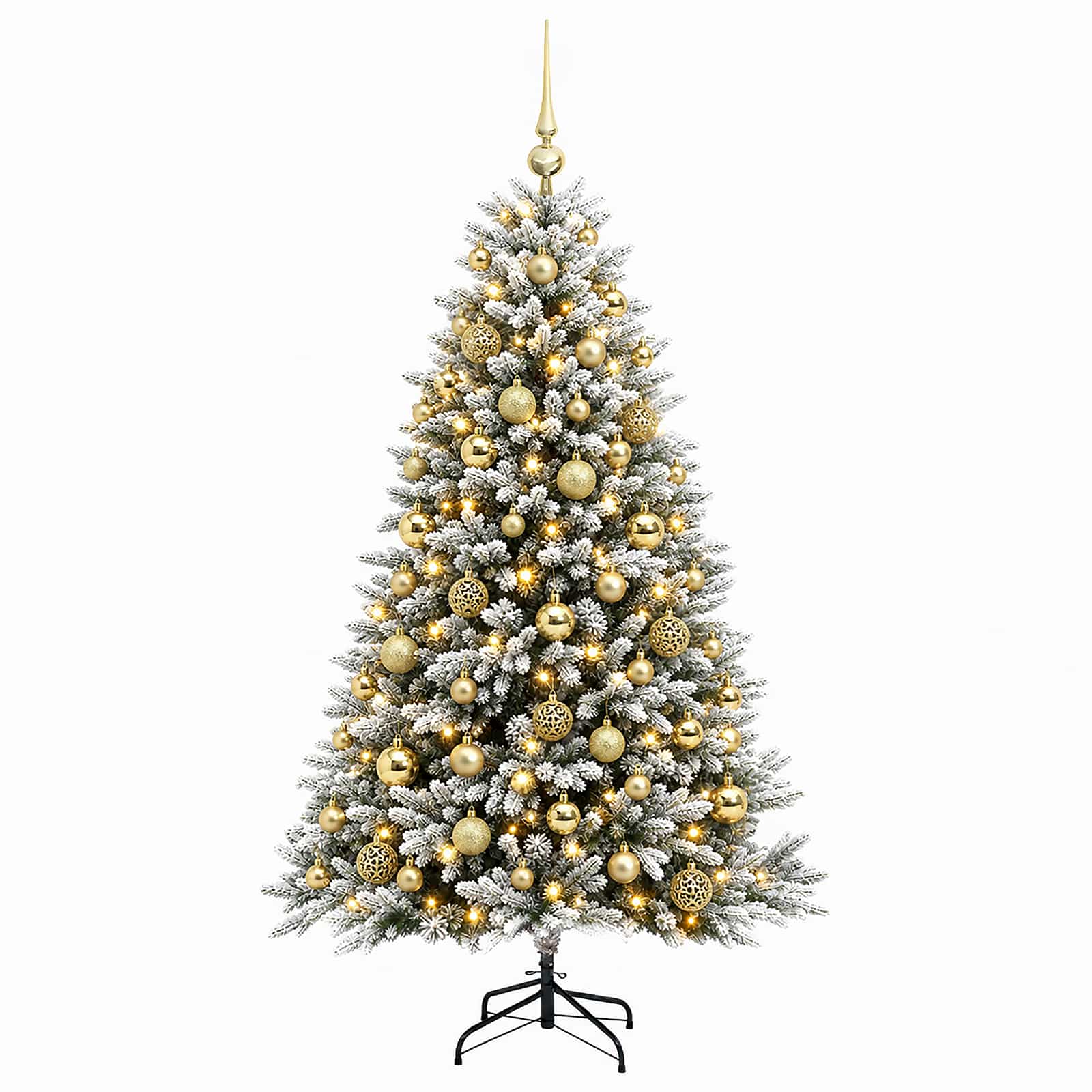 Umjetno božično drevo z okrasnimi kroglami 240 cm 300 LED