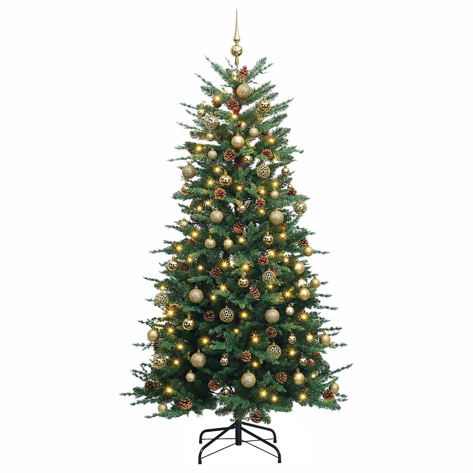 Umetna božična jelka z bučko 240 cm 300 LED Toplo bela