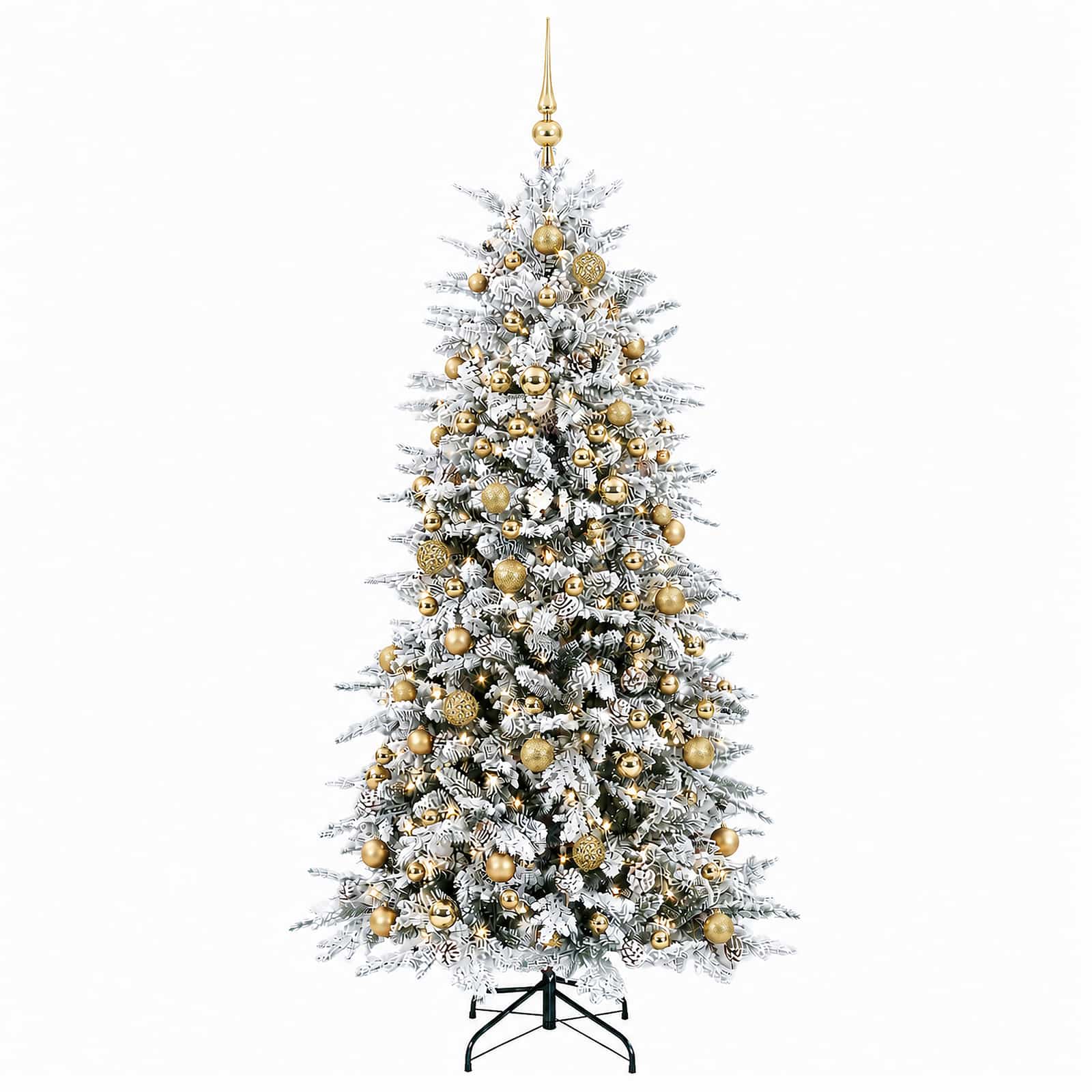 Umetna božična jelka z bučko 240 cm 300 LED Toplo bela