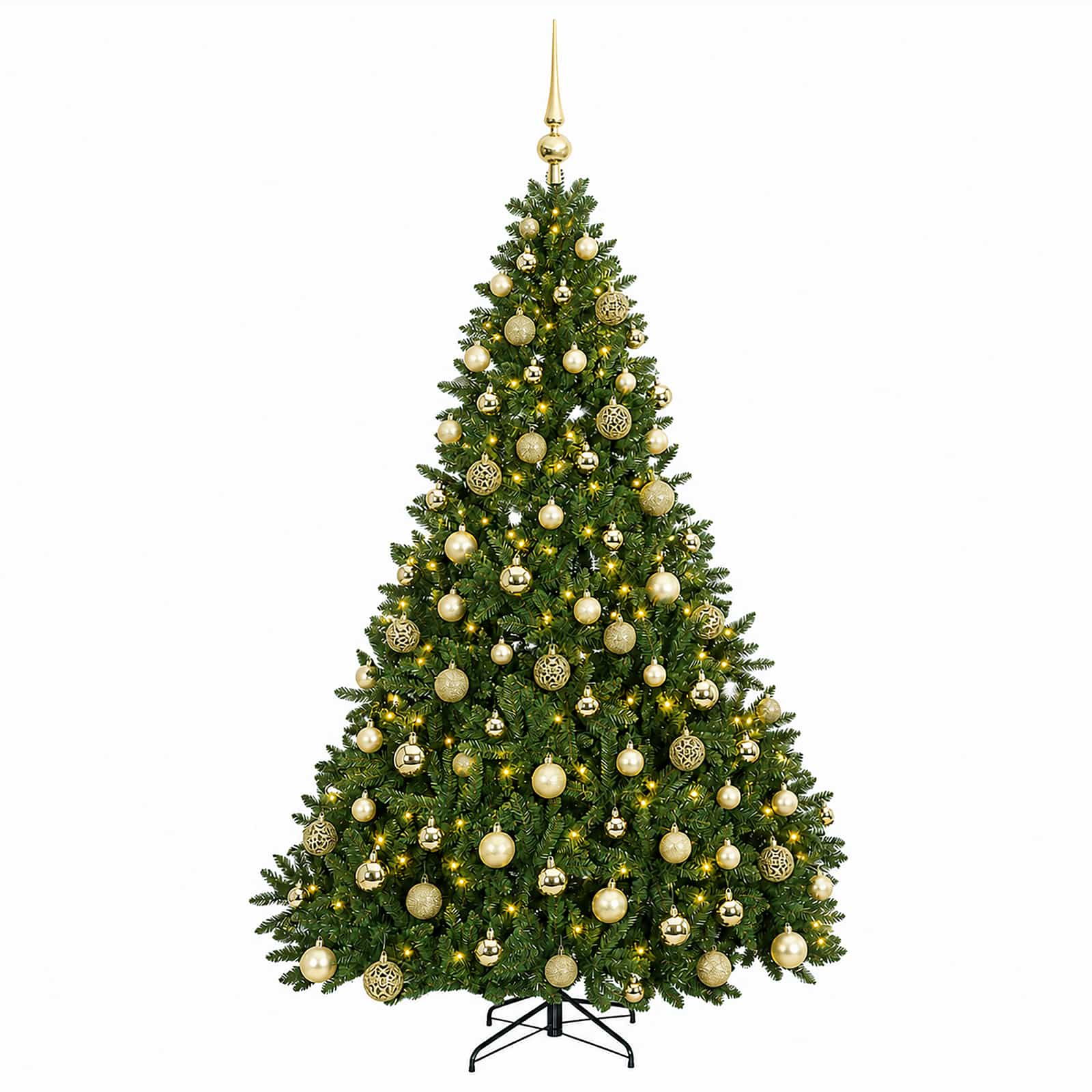 vidaXL Künstlicher Weihnachtsbaum Hellgrün mit Weihnachtskugeln 240 cm – Bild 4