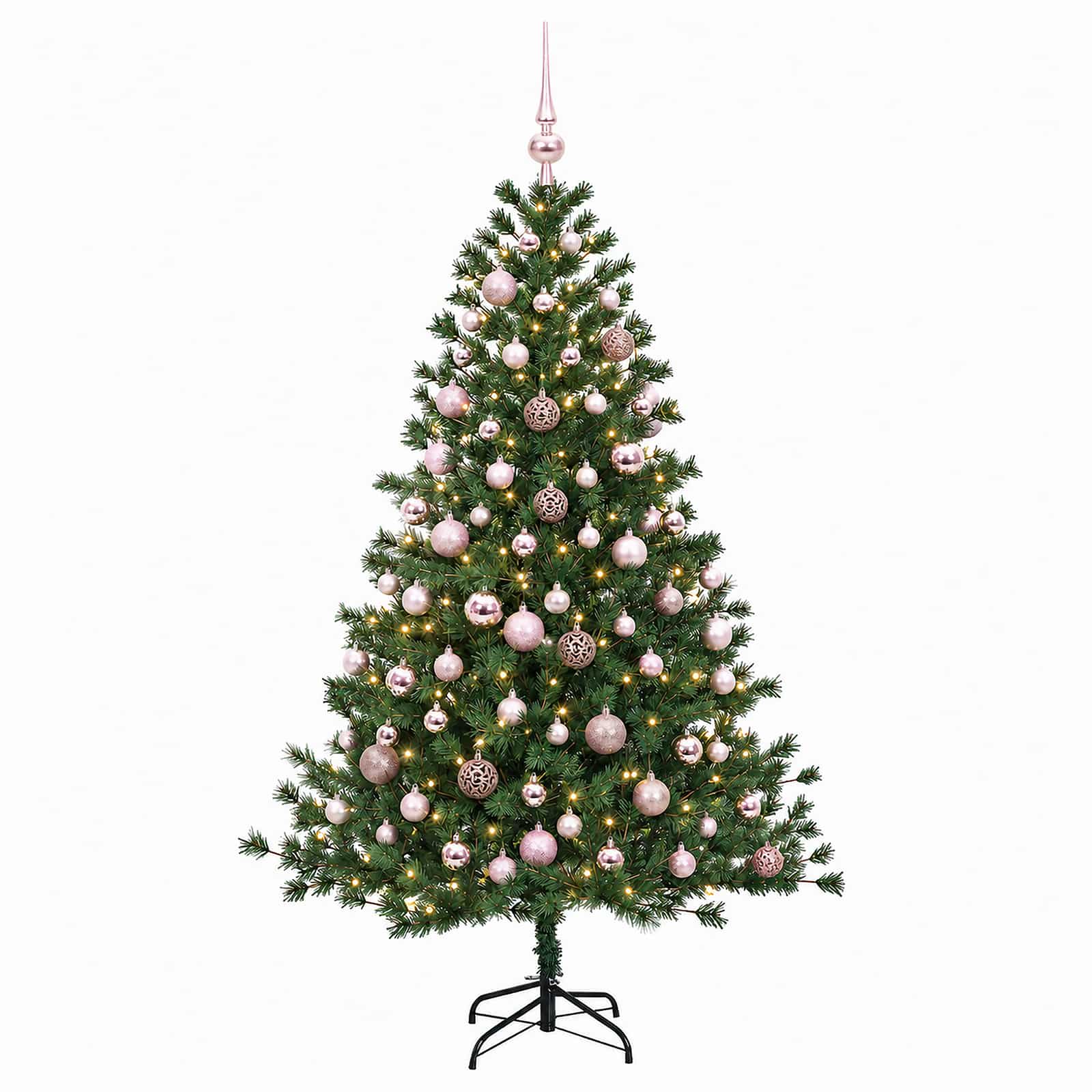 Umetna božična jelka z bučko 210 cm 300 LED Toplo bela