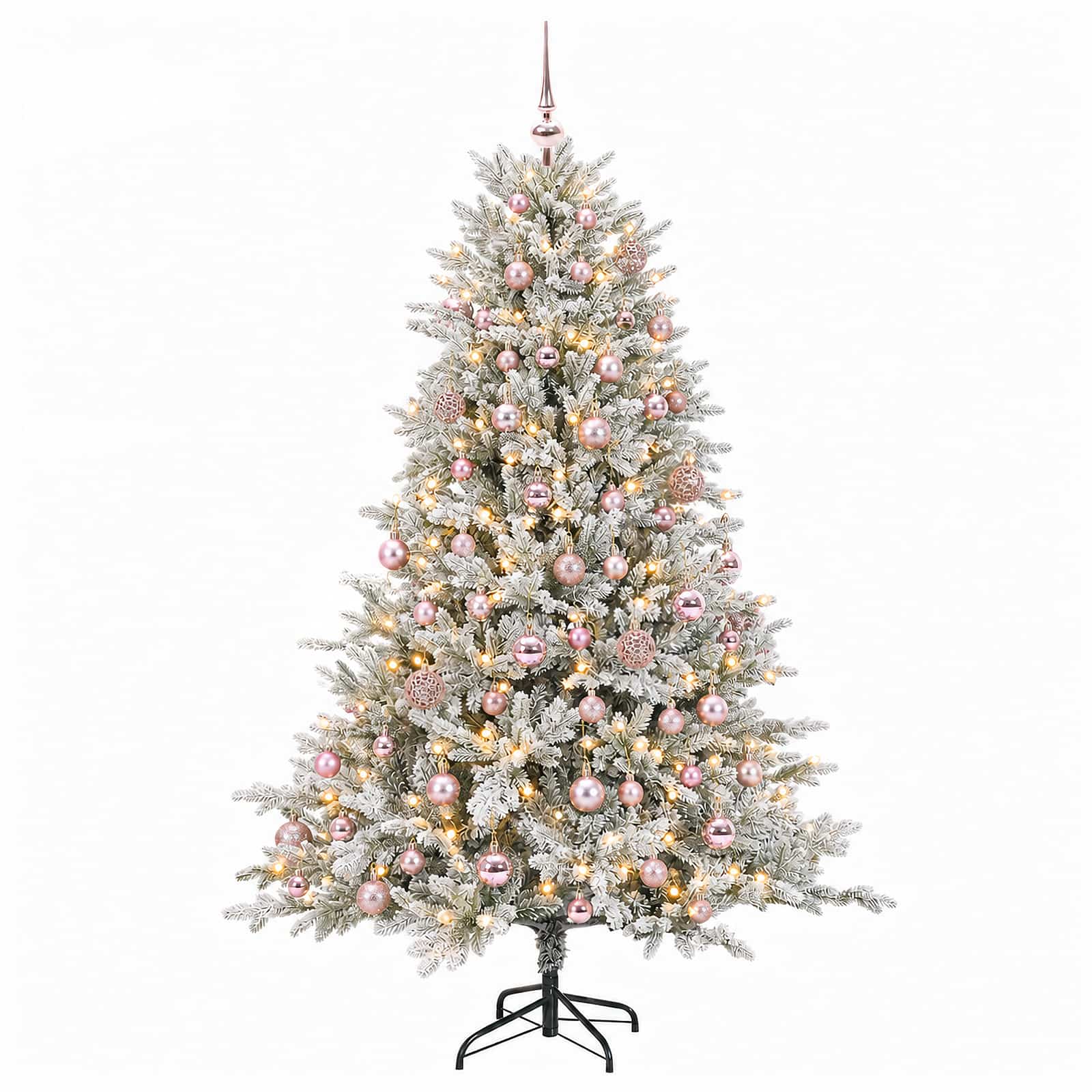 Umjetno božično drevo z okrasnimi kroglami 180 cm 300 LED