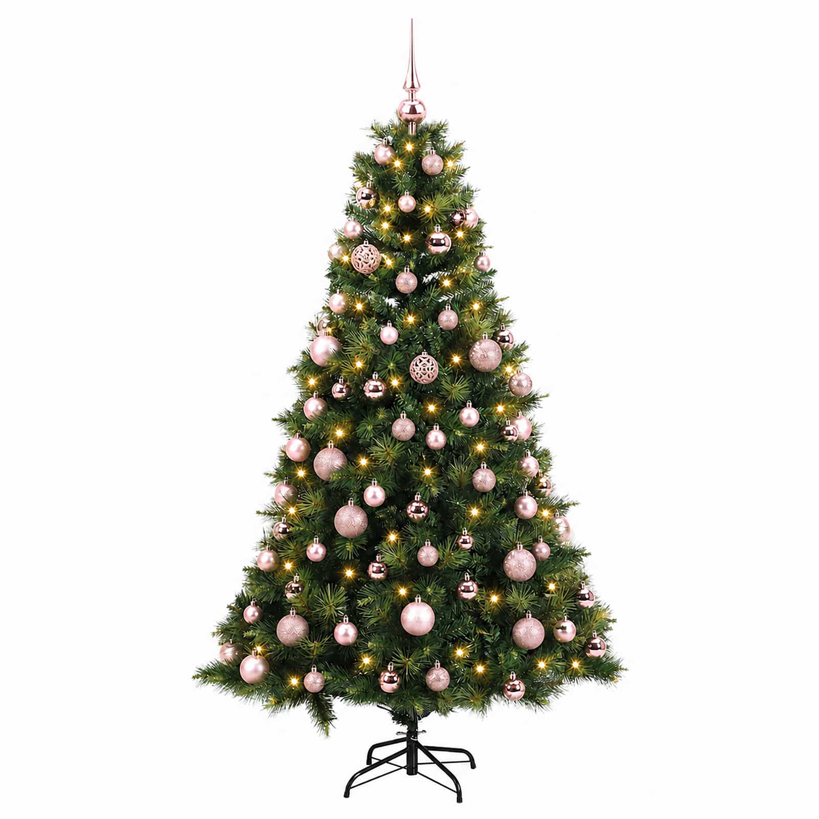 Umetna božična jelka z bučko 210 cm 300 LED Toplo bela