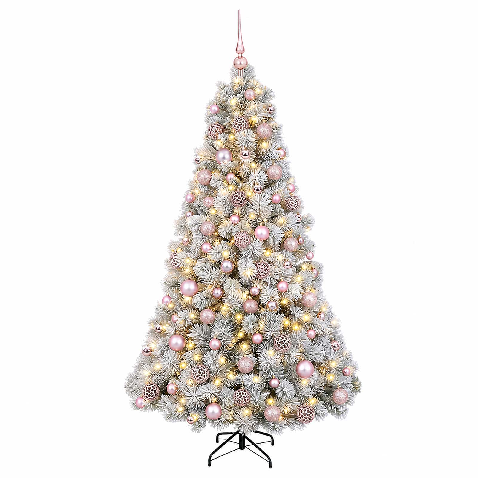 Umetna božična jelka z bučko 180 cm 300 LED Toplo bela