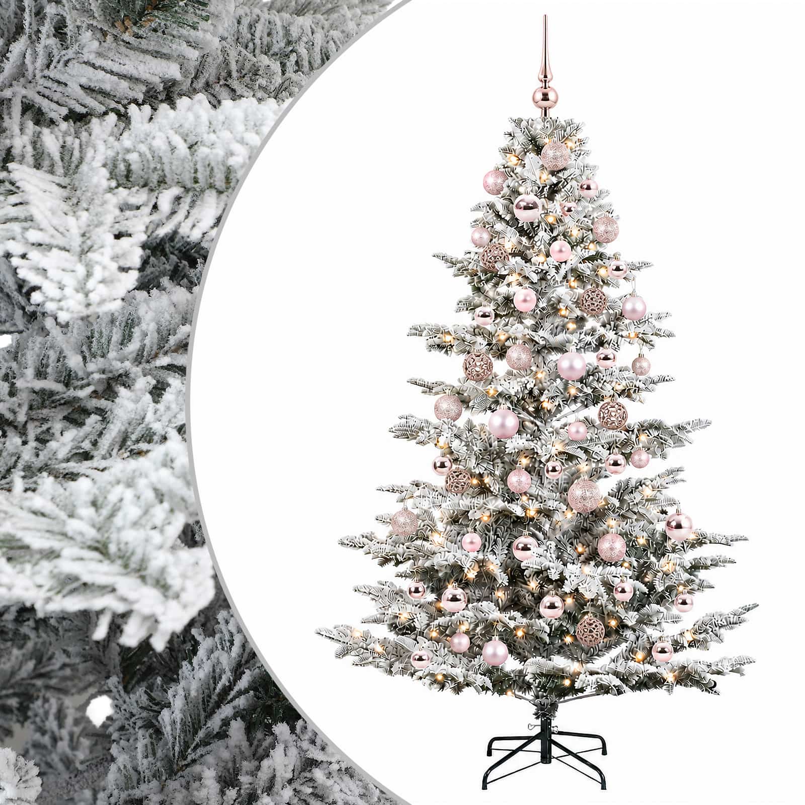 Umetna božična jelka z bučko 210 cm 300 LED Toplo bela
