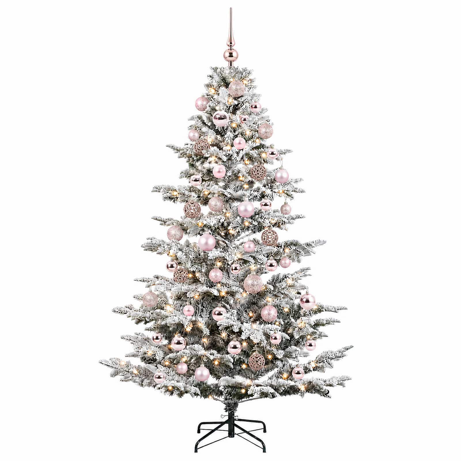 Umetna božična jelka z bučko 210 cm 300 LED Toplo bela