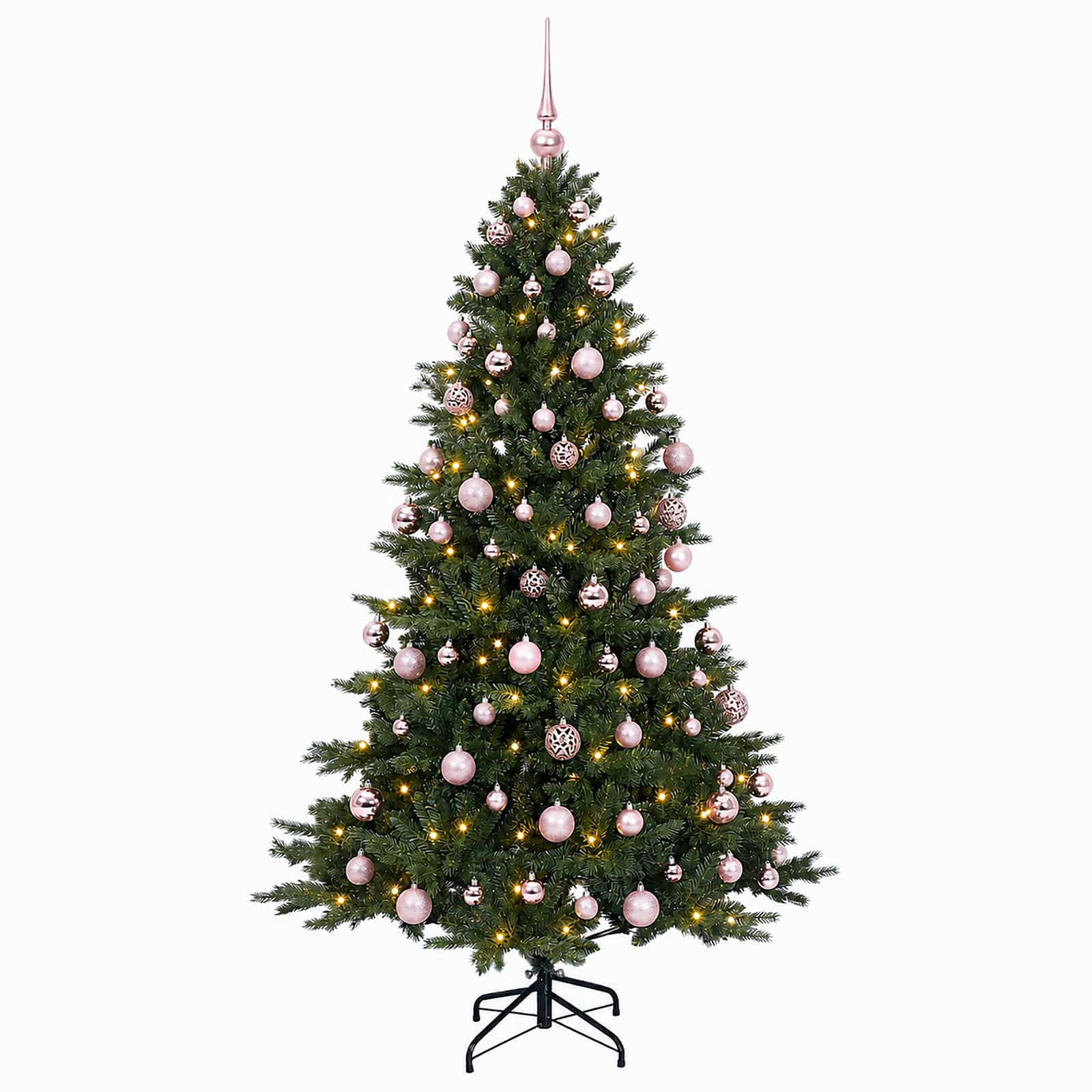 Umetna božična jelka z bučko 180 cm 300 LED Toplo bela